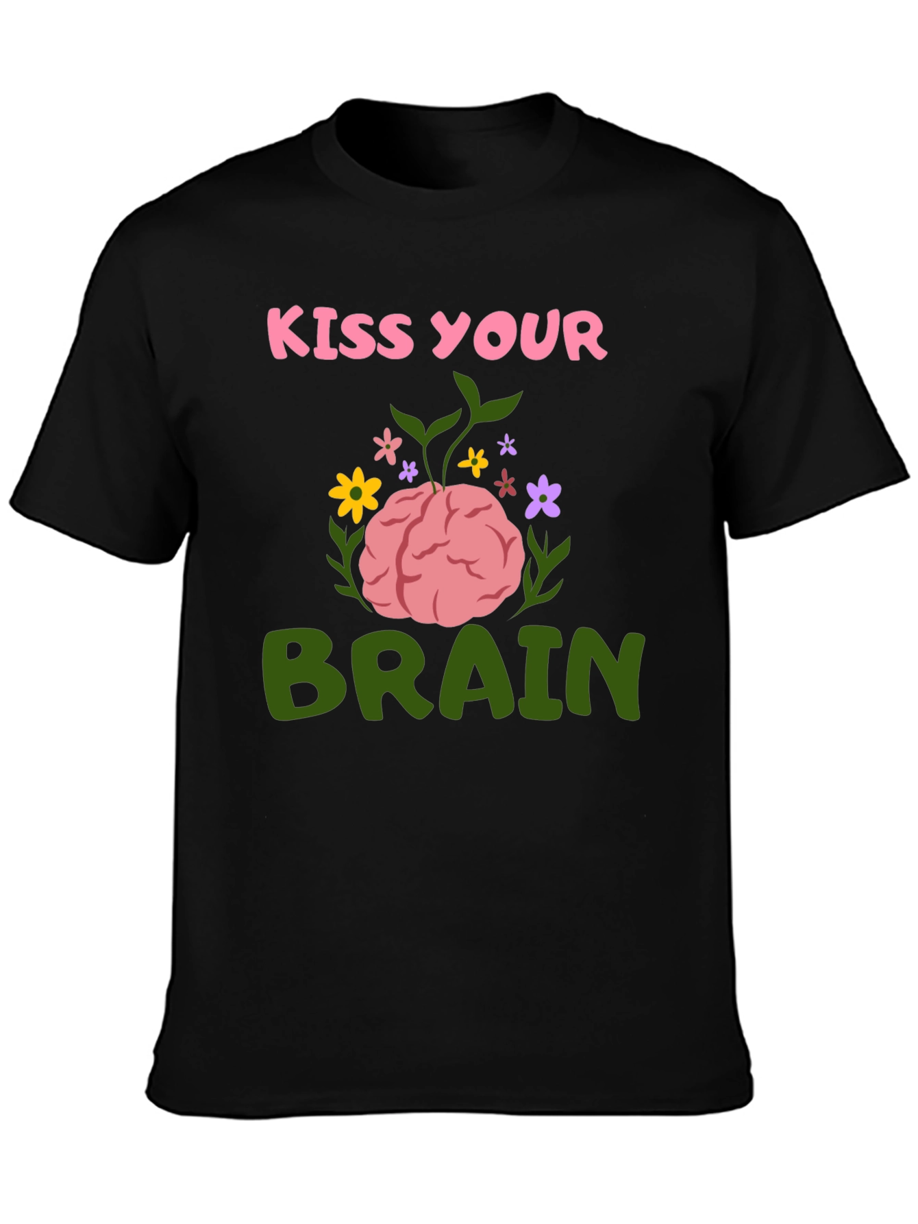 Kiss Your Brain Graphic Tee - Black T-Shirt