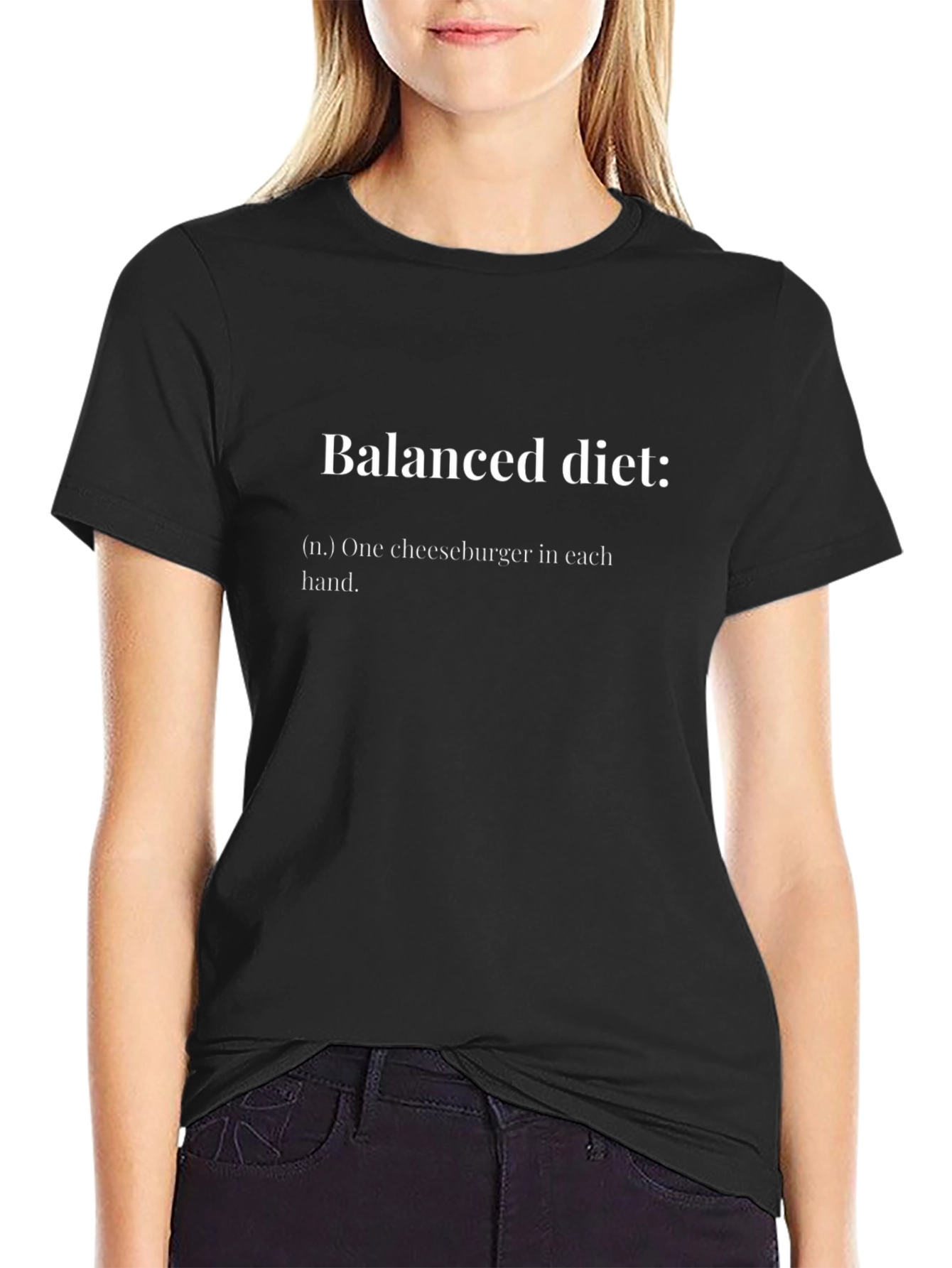 Balanced Diet Funny T-Shirt - Cheeseburger Definition