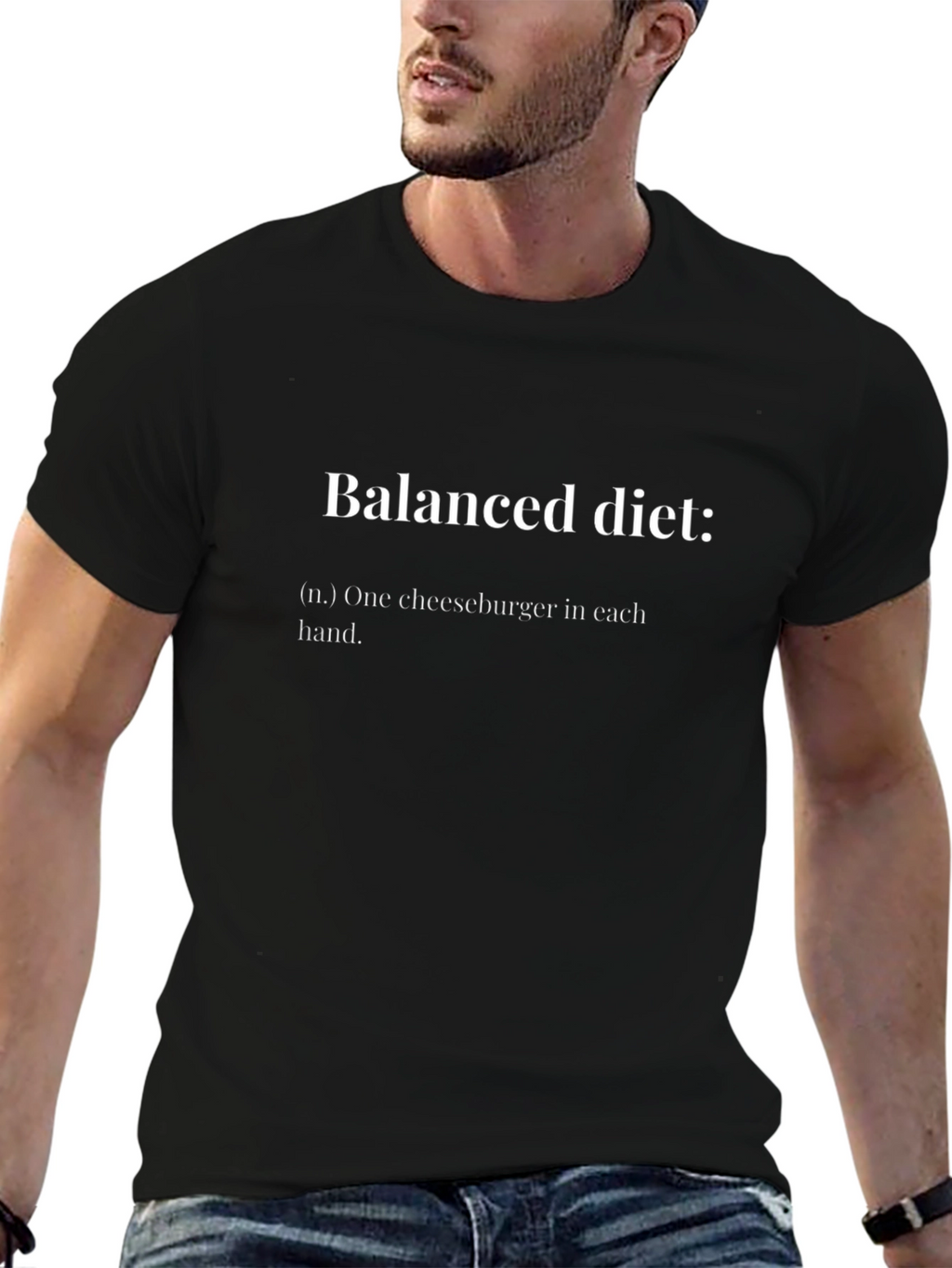 Balanced Diet Funny T-Shirt - Cheeseburger Definition