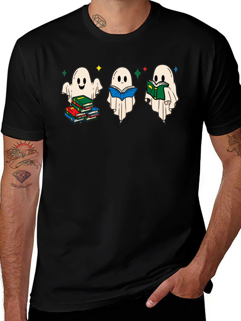 Ghost Reading Book T-Shirt