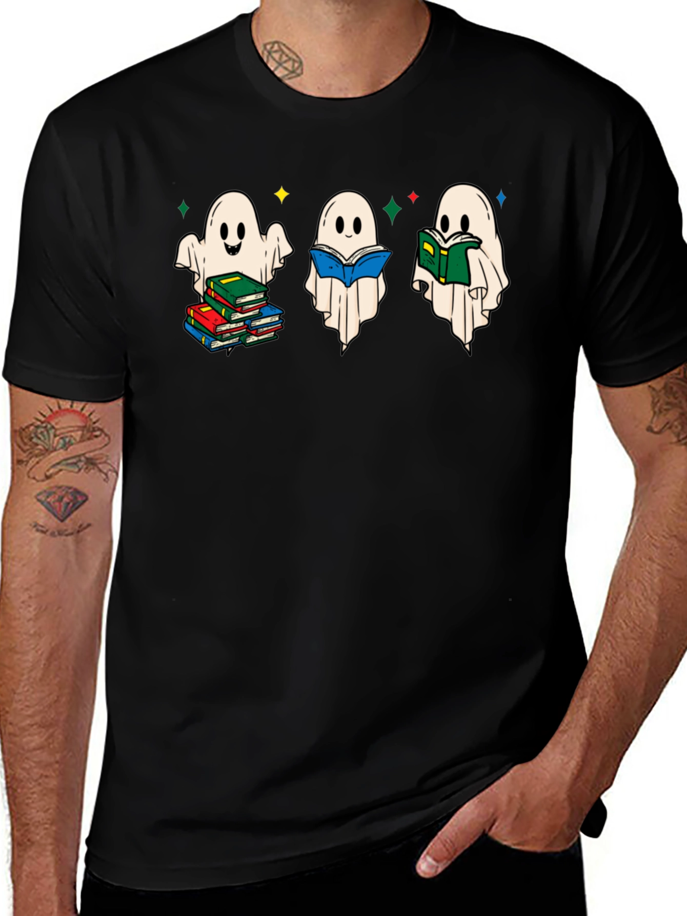 Ghost Reading Book T-Shirt