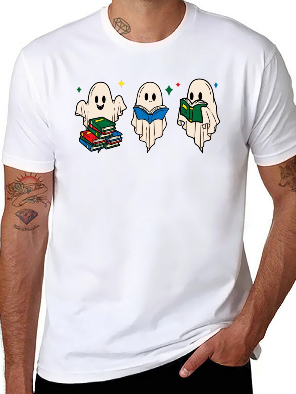 Ghost Reading Book T-Shirt