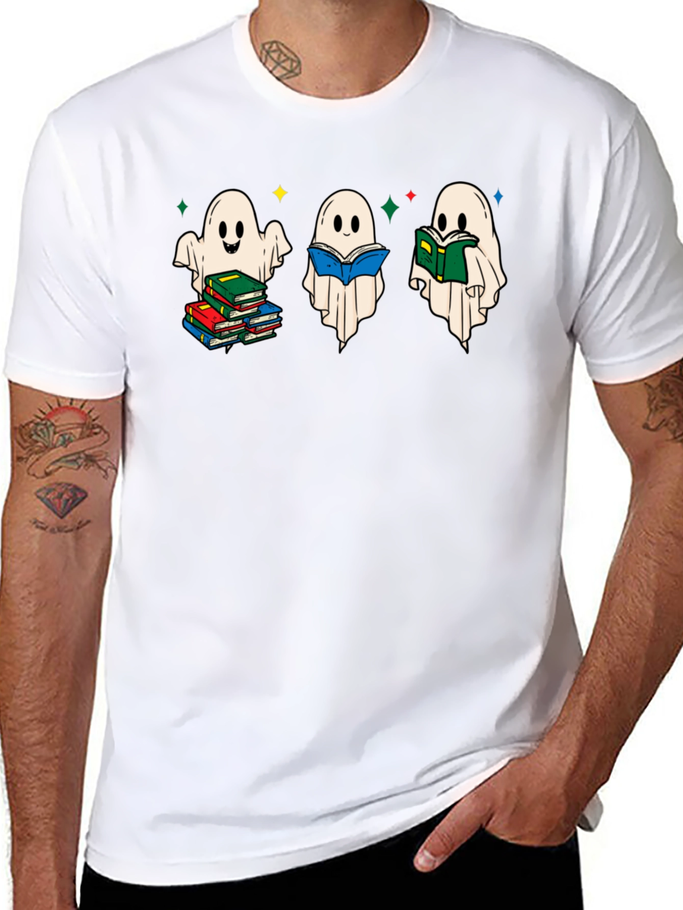 Ghost Reading Book T-Shirt