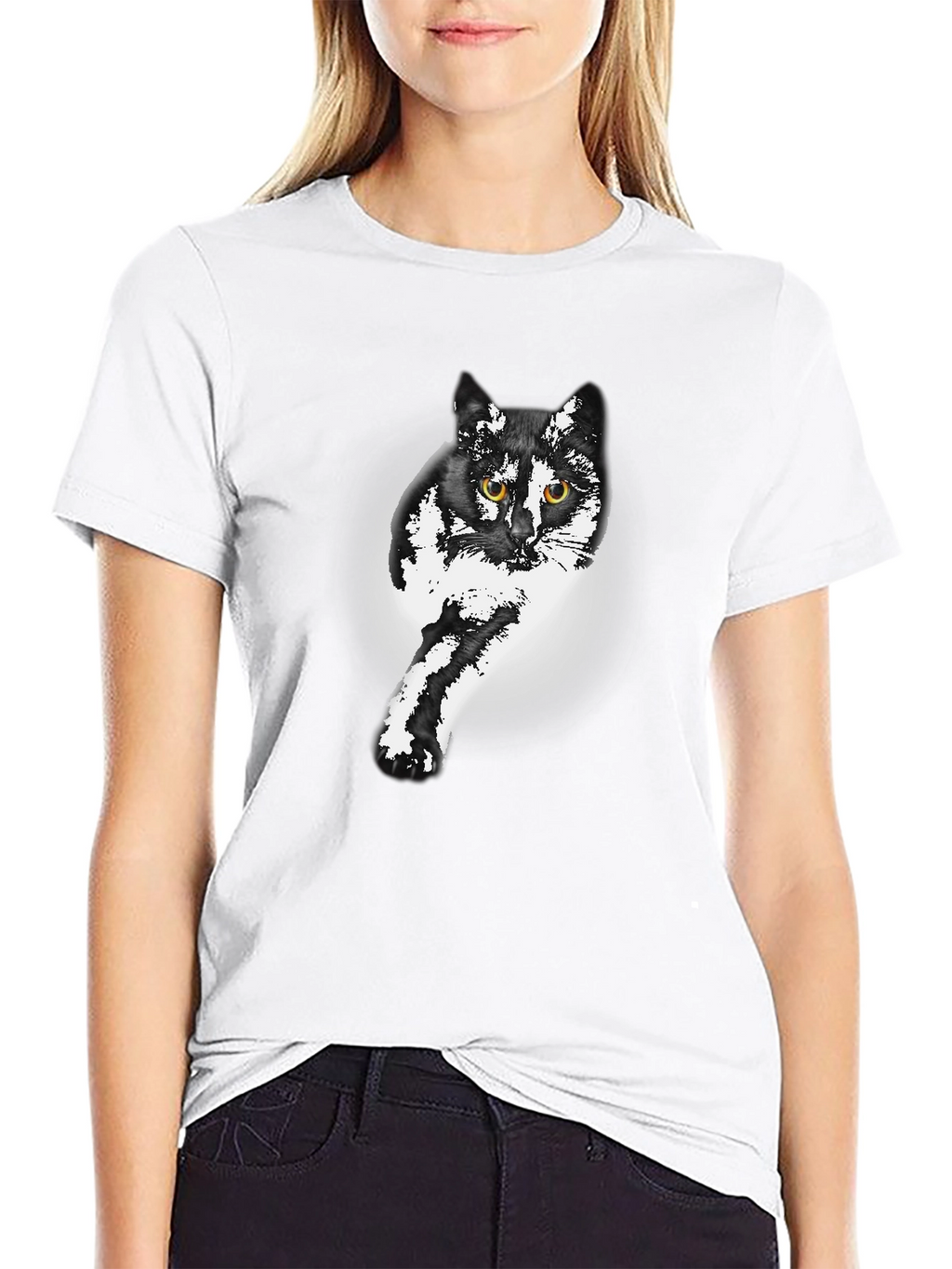 Black Cat Graphic Print Tee