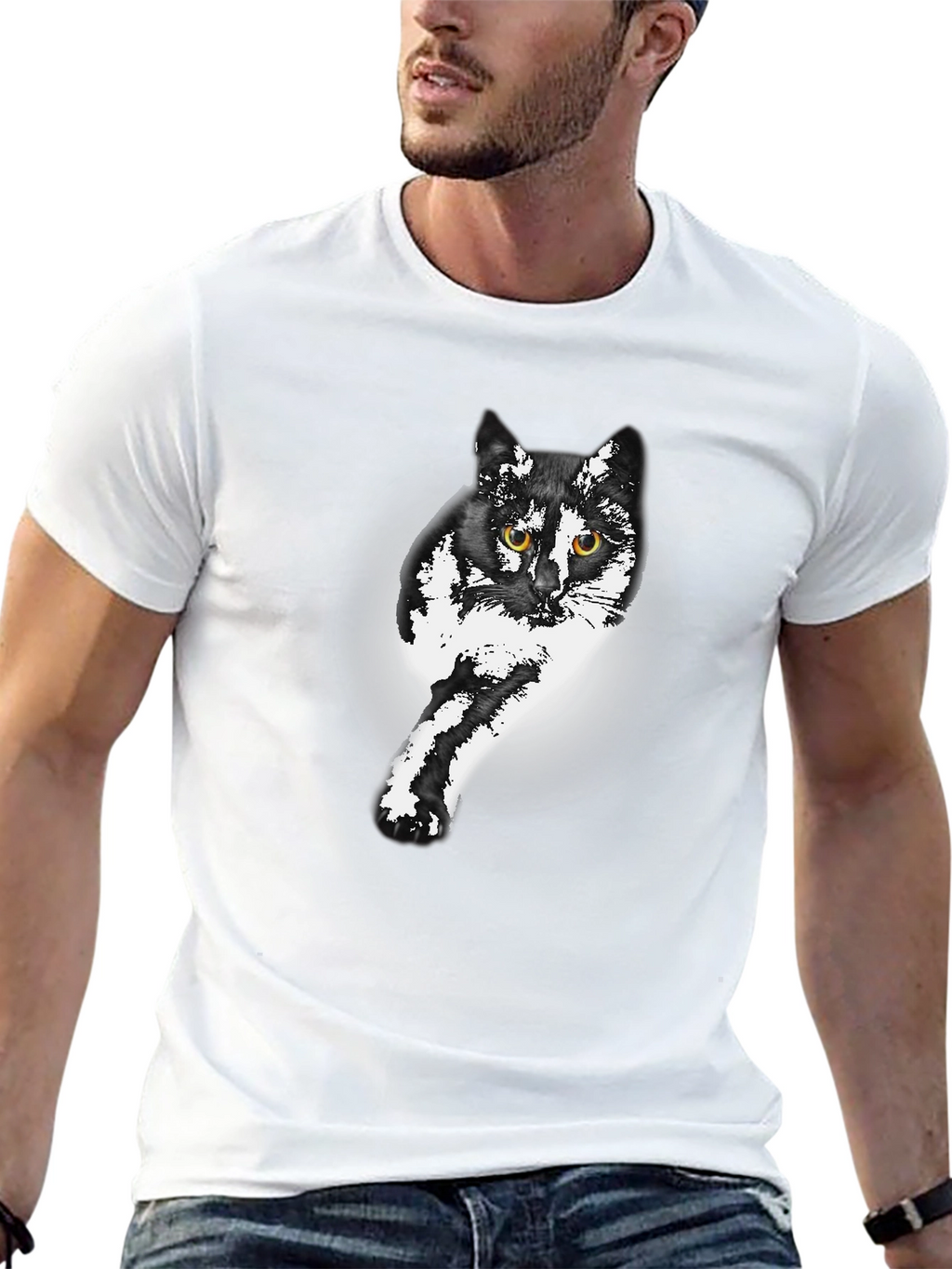 Black Cat Graphic Print Tee