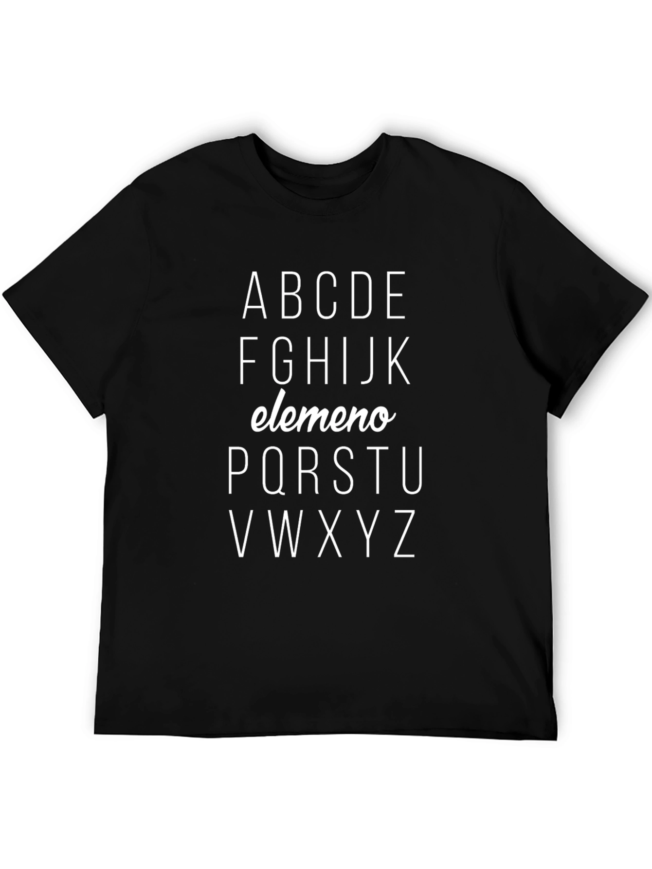 Alphabet ABC T-Shirt - Black Cotton Blend Tee