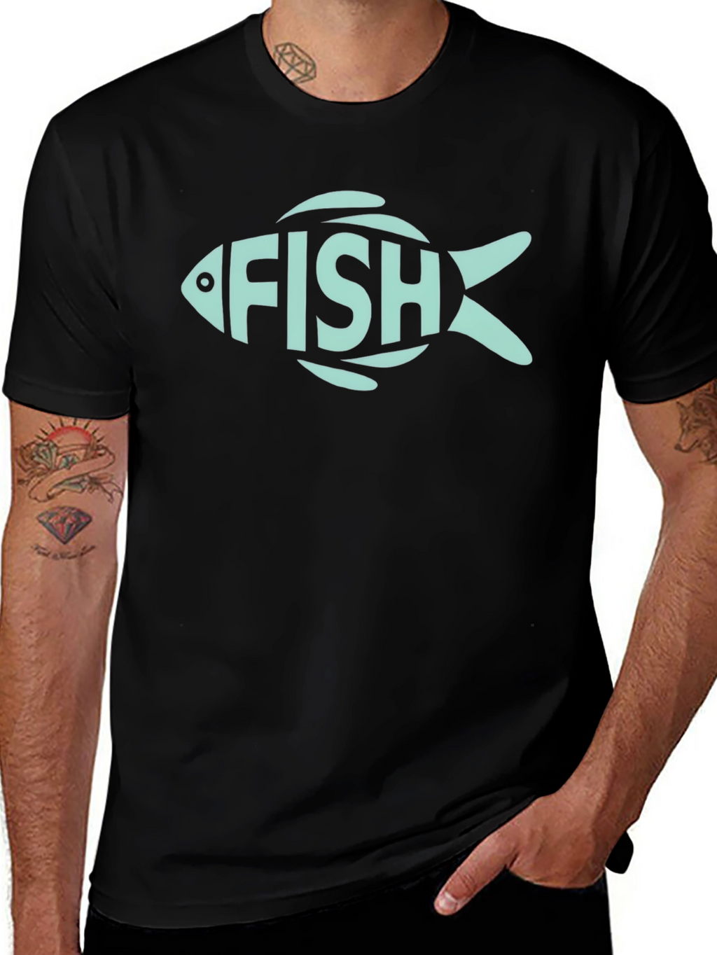 FISH Graphic Tee - Mens Black T-Shirt