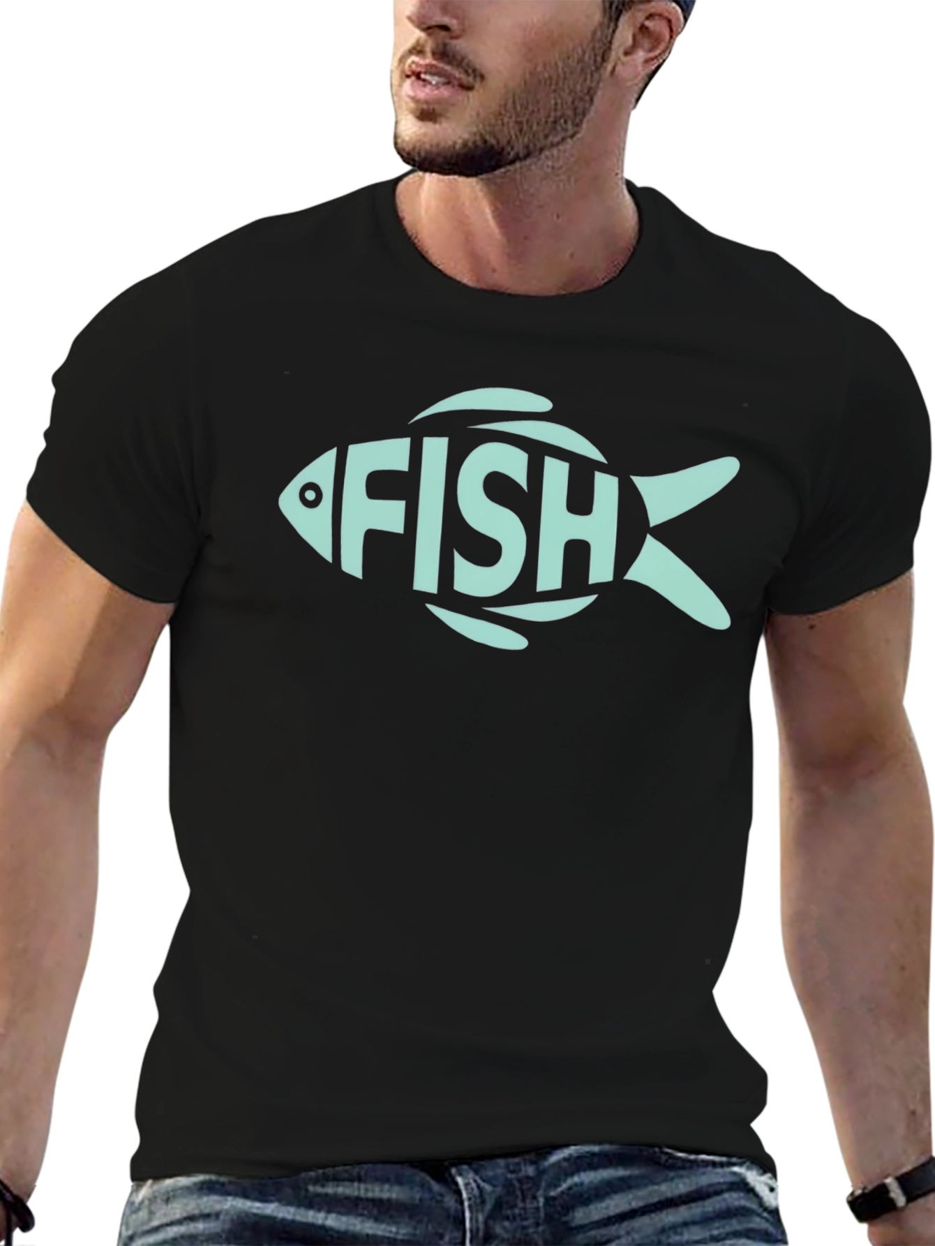FISH Graphic Tee - Mens Black T-Shirt