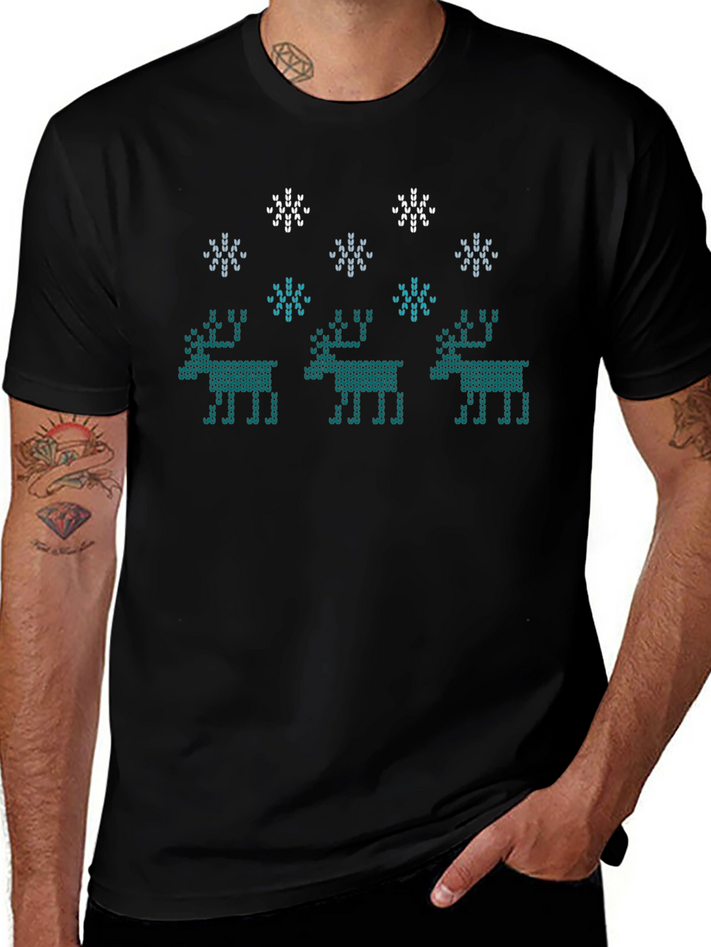 Knitted Reindeer Graphic Tee
