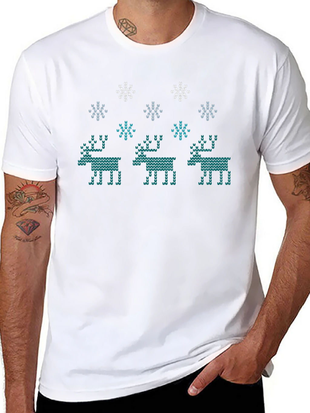 Knitted Reindeer Graphic Tee