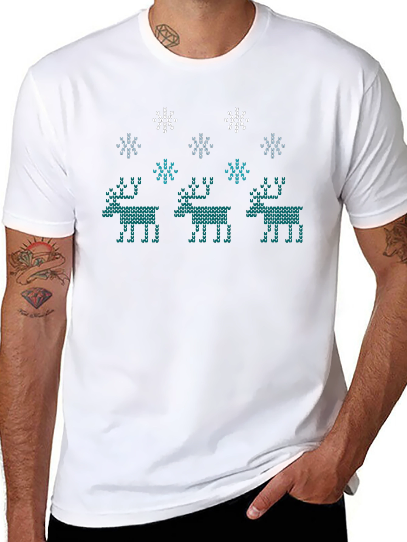 Knitted Reindeer Graphic Tee
