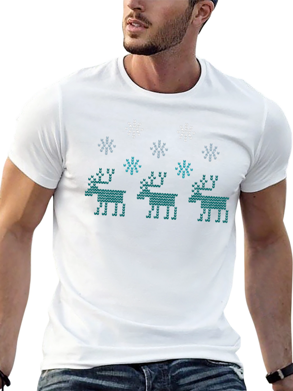 Knitted Reindeer Graphic Tee