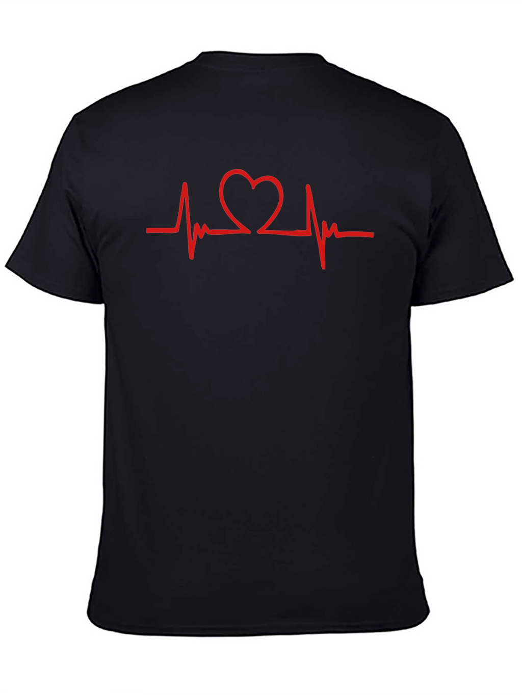 Heartbeat Heart Graphic T-Shirt - Black