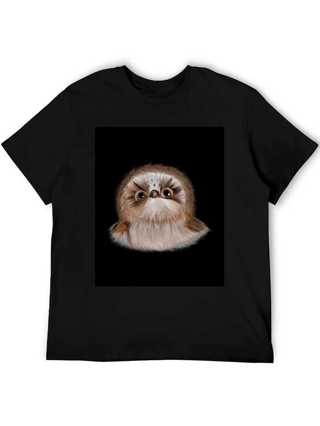 Cute Bird Graphic Black T-Shirt