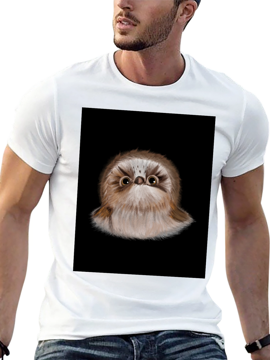 Cute Bird Graphic Black T-Shirt