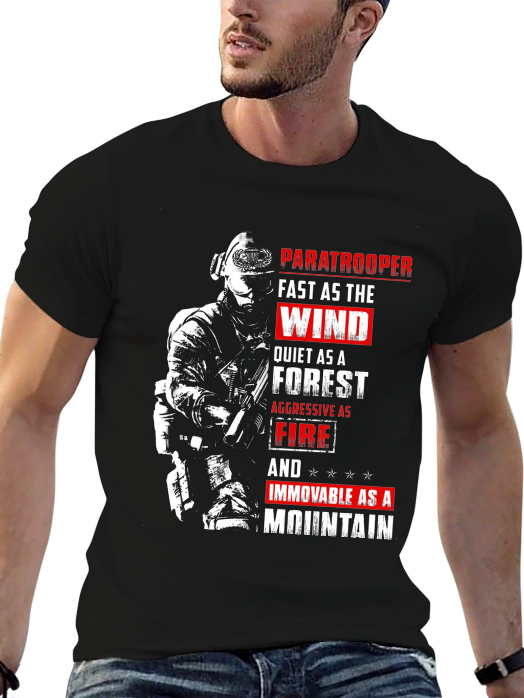 Paratrooper Fast as the Wind Graphic T-Shirt
