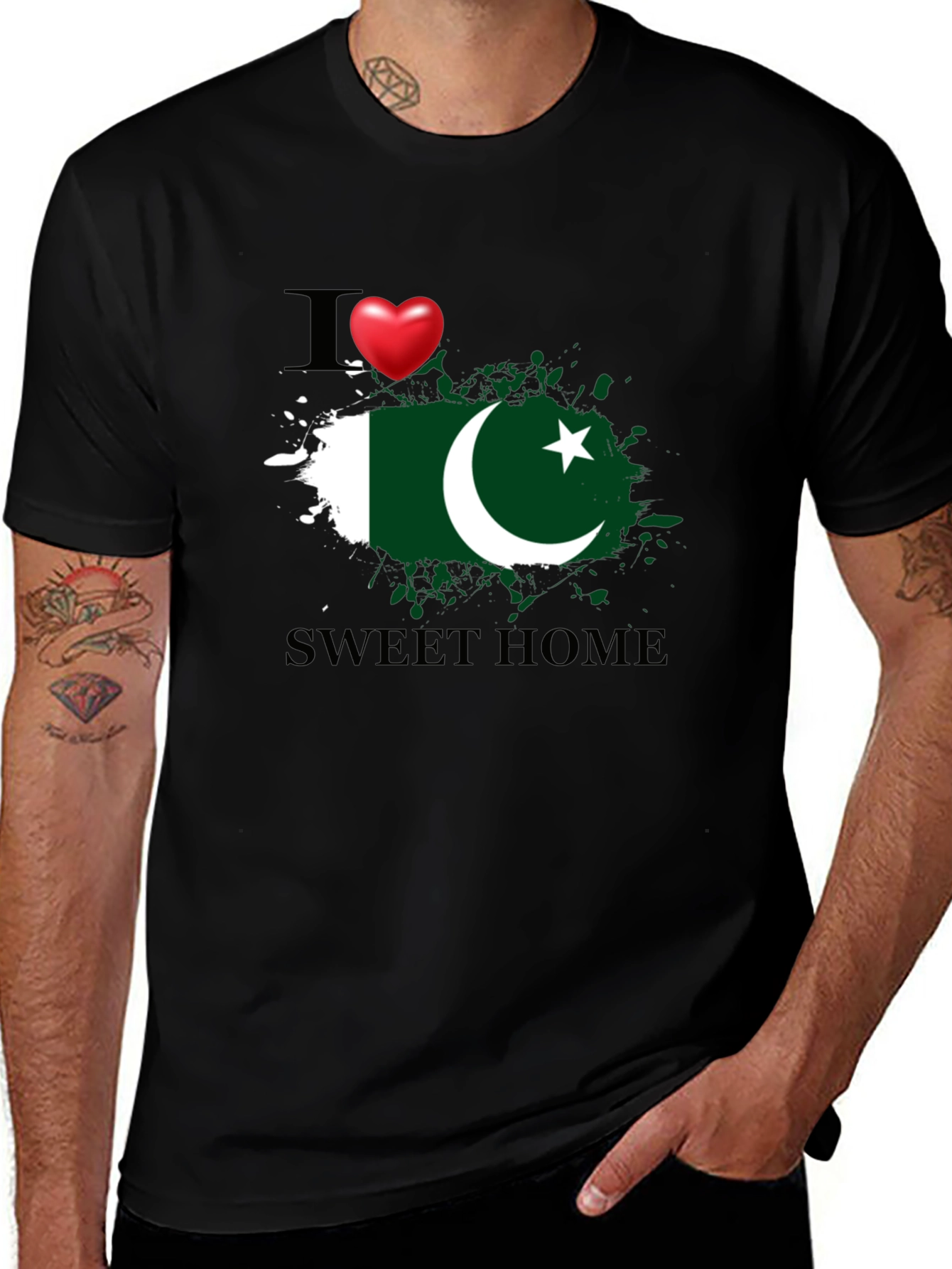 I Love Pakistan Sweet Home Graphic T-Shirt