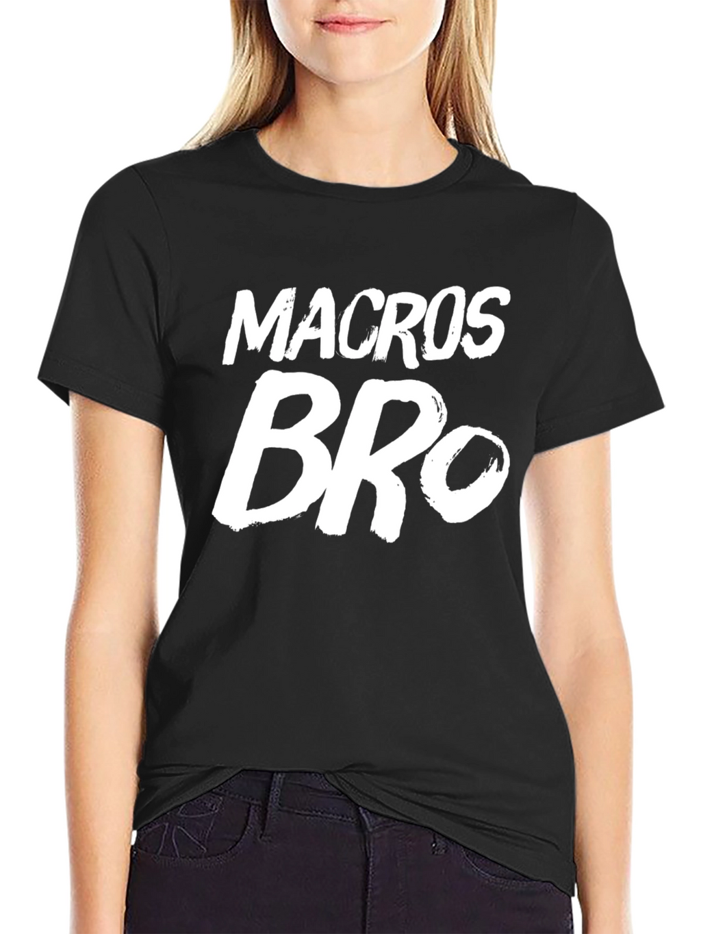 Macros Bro Black Graphic T-Shirt