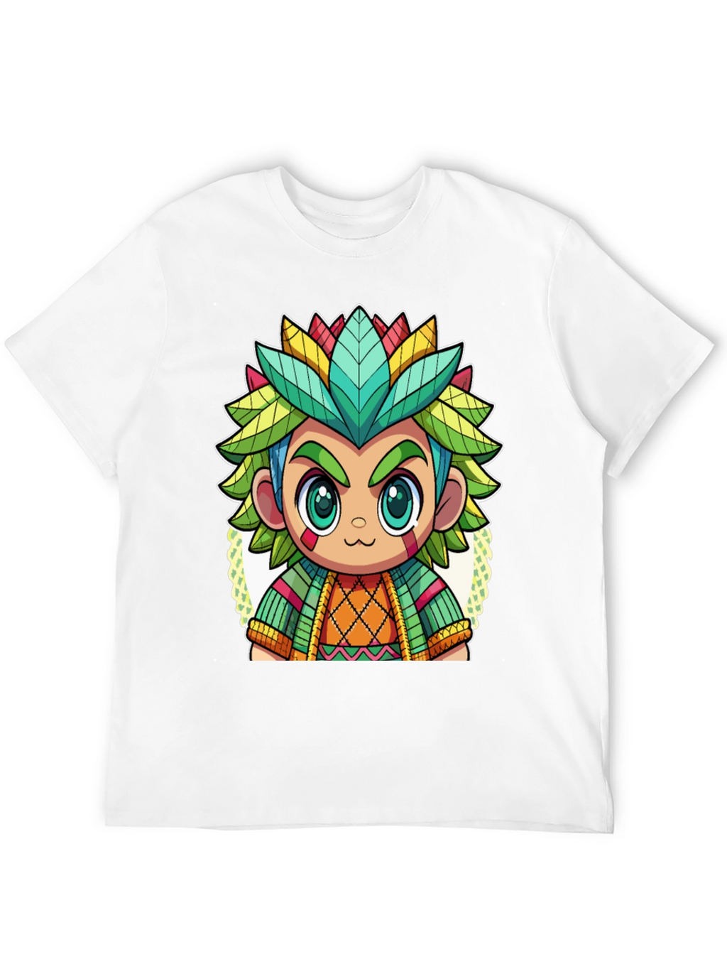 Cartoon Aztec Warrior Graphic Tee