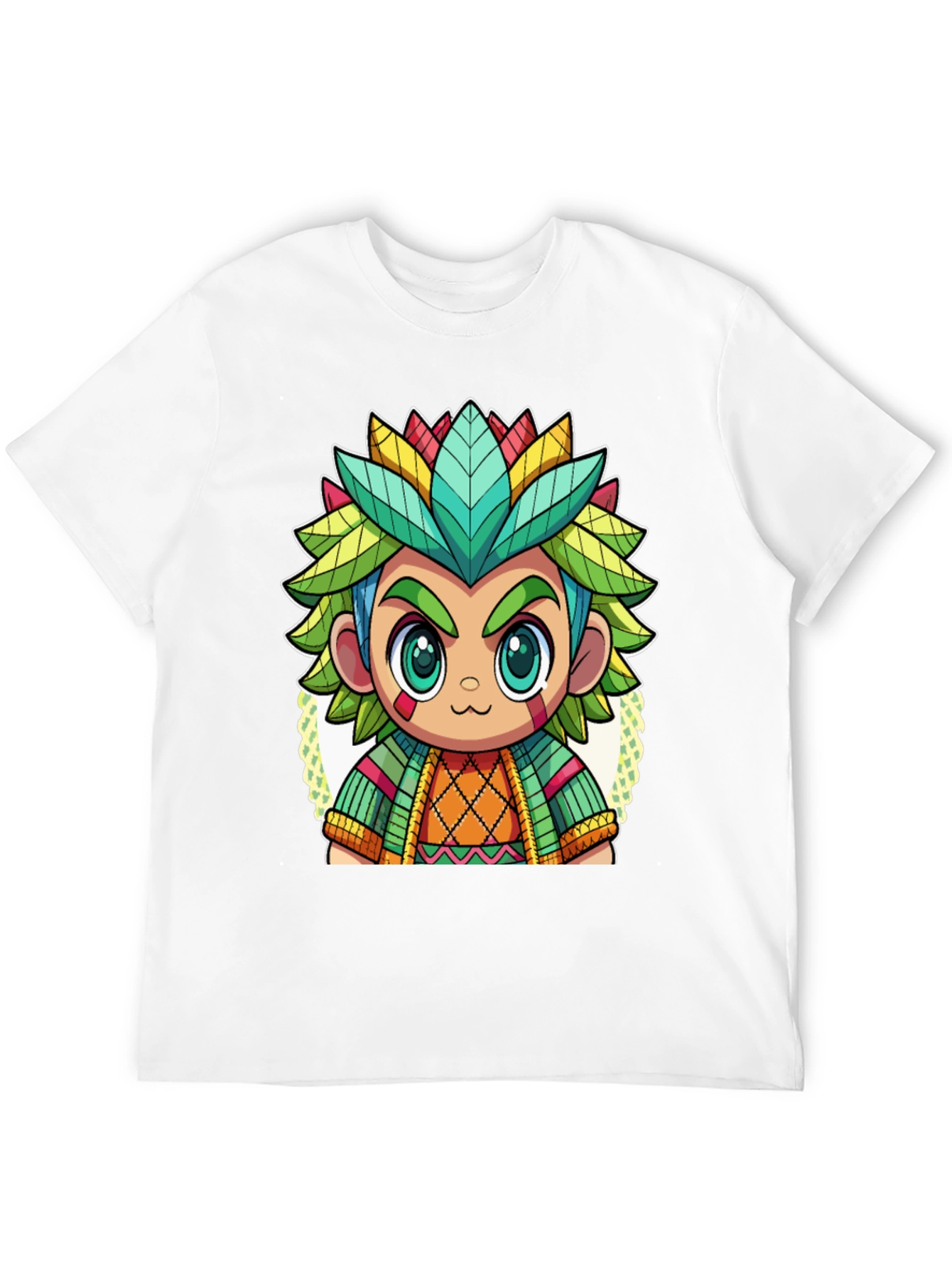 Cartoon Aztec Warrior Graphic Tee