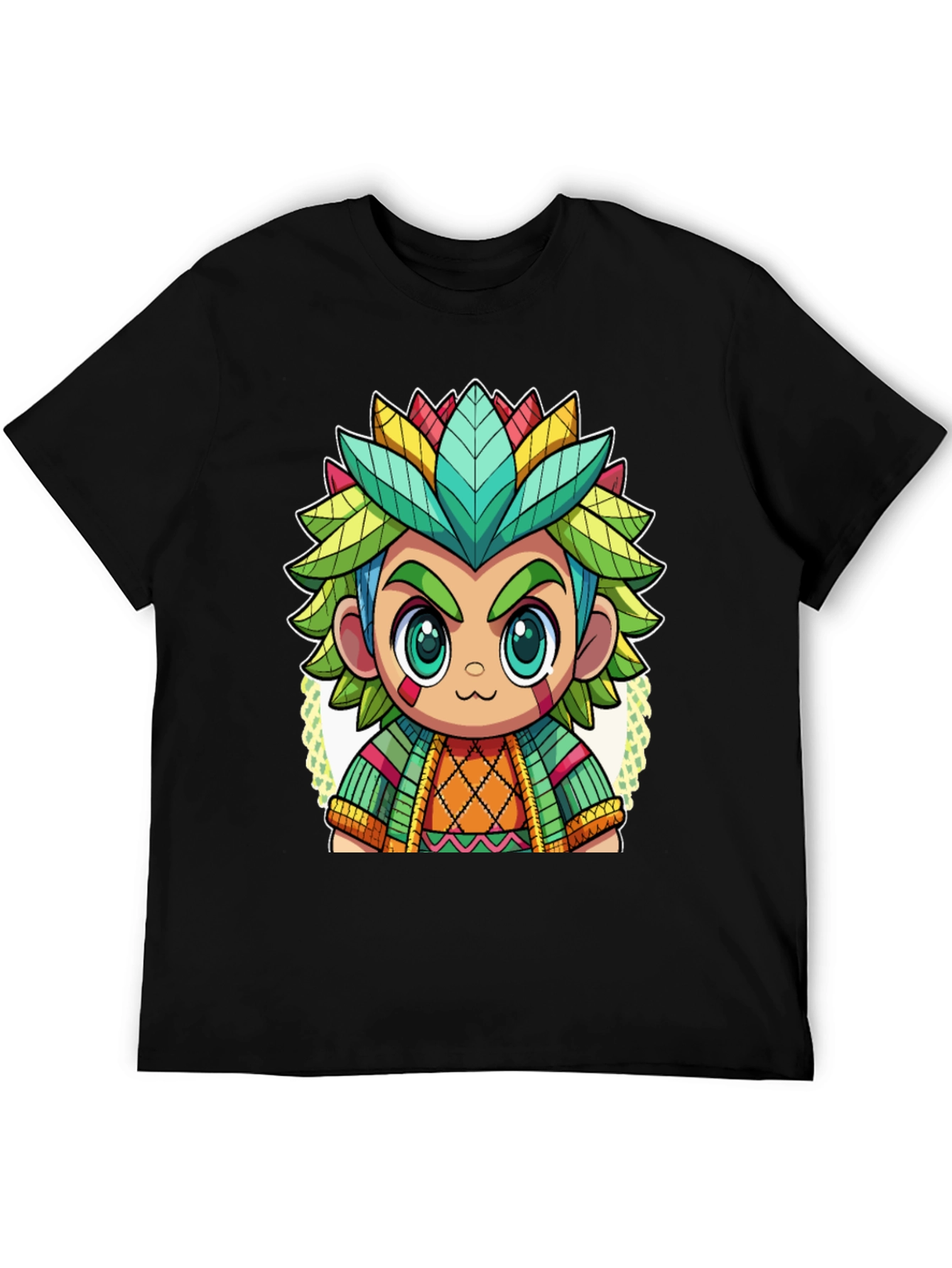 Cartoon Aztec Warrior Graphic Tee