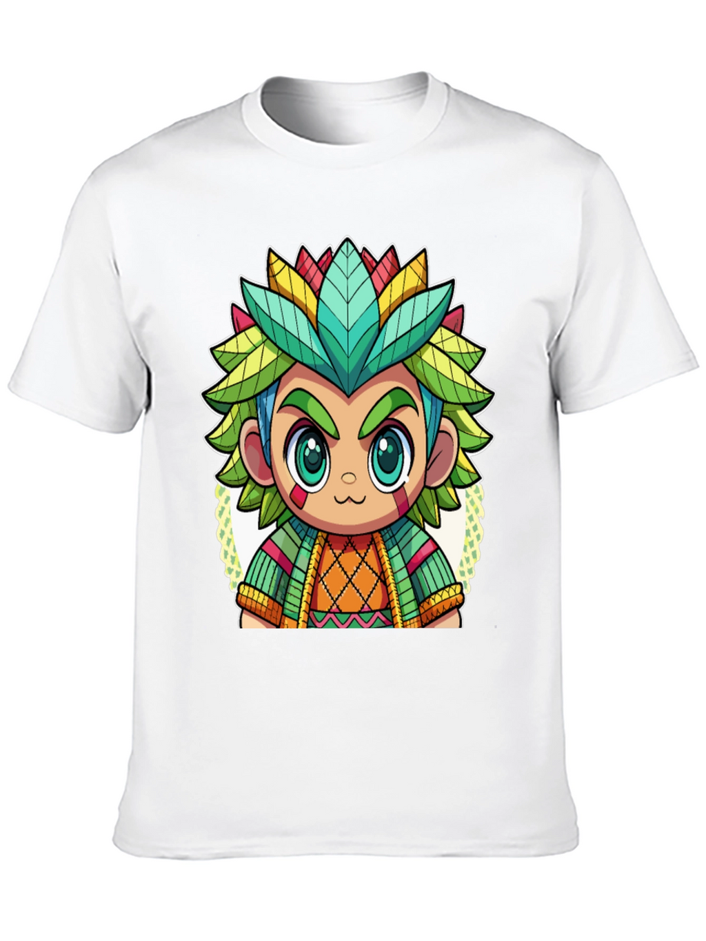 Cartoon Aztec Warrior Graphic Tee