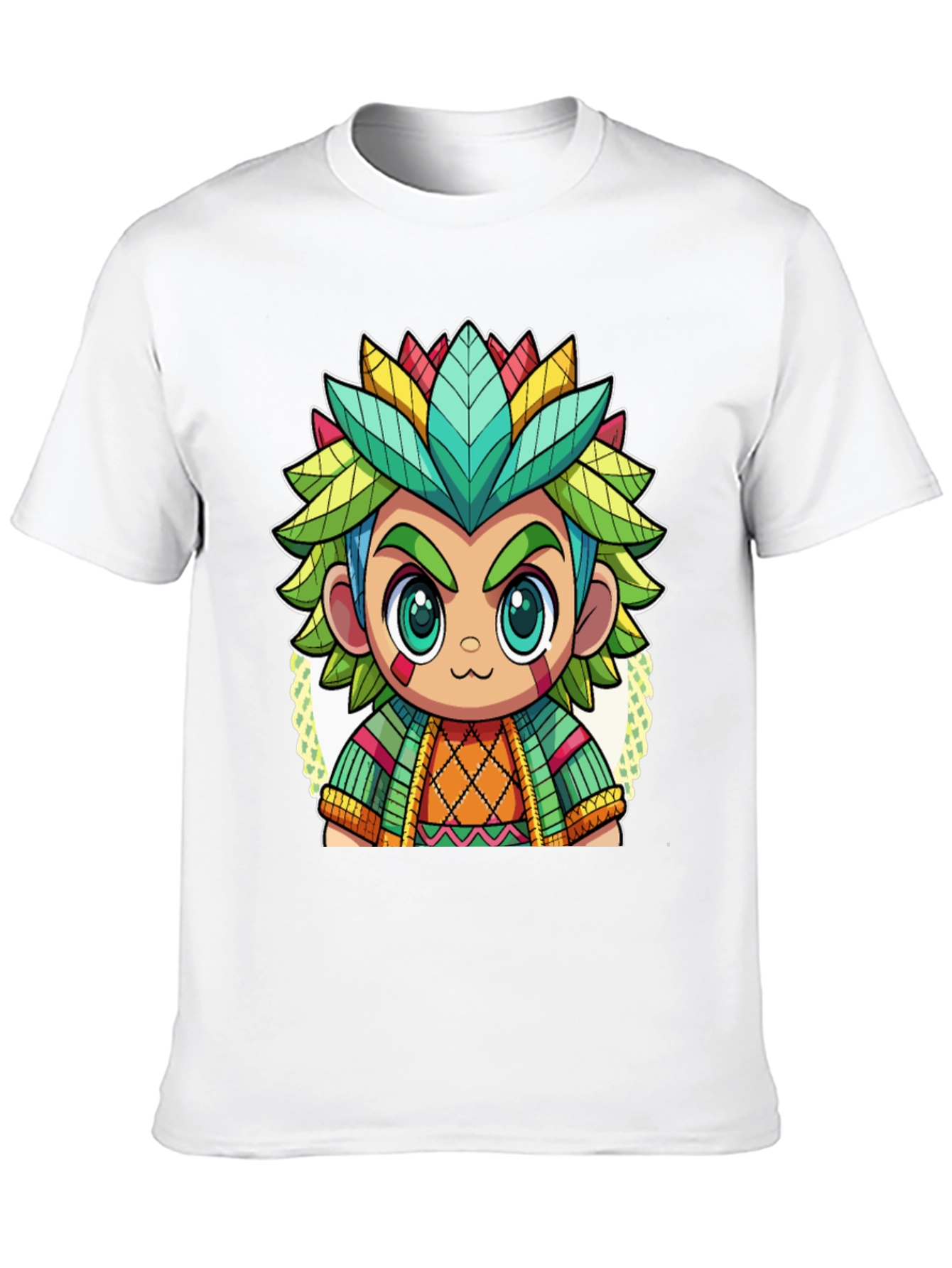 Cartoon Aztec Warrior Graphic Tee