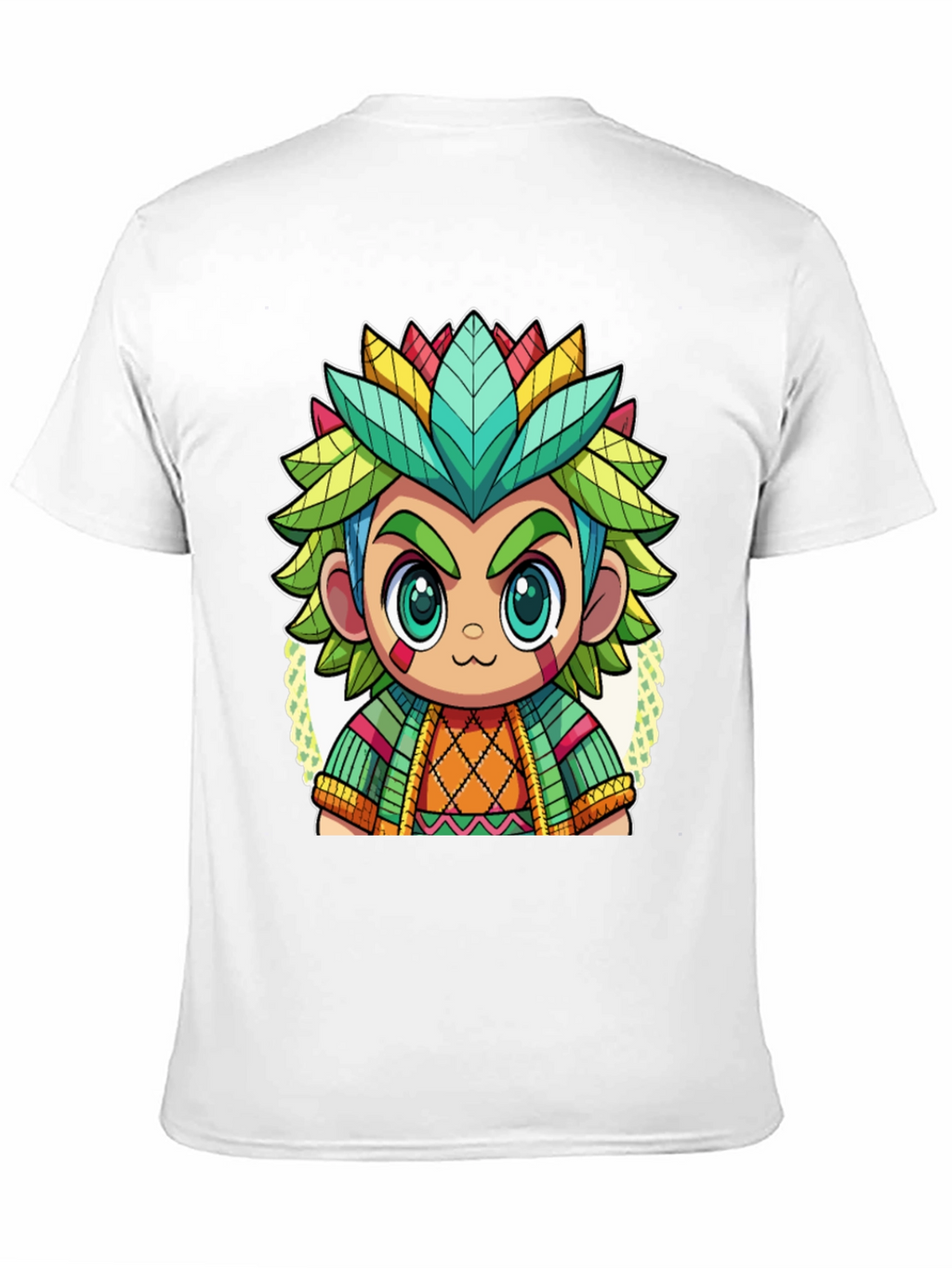 Cartoon Aztec Warrior Graphic Tee