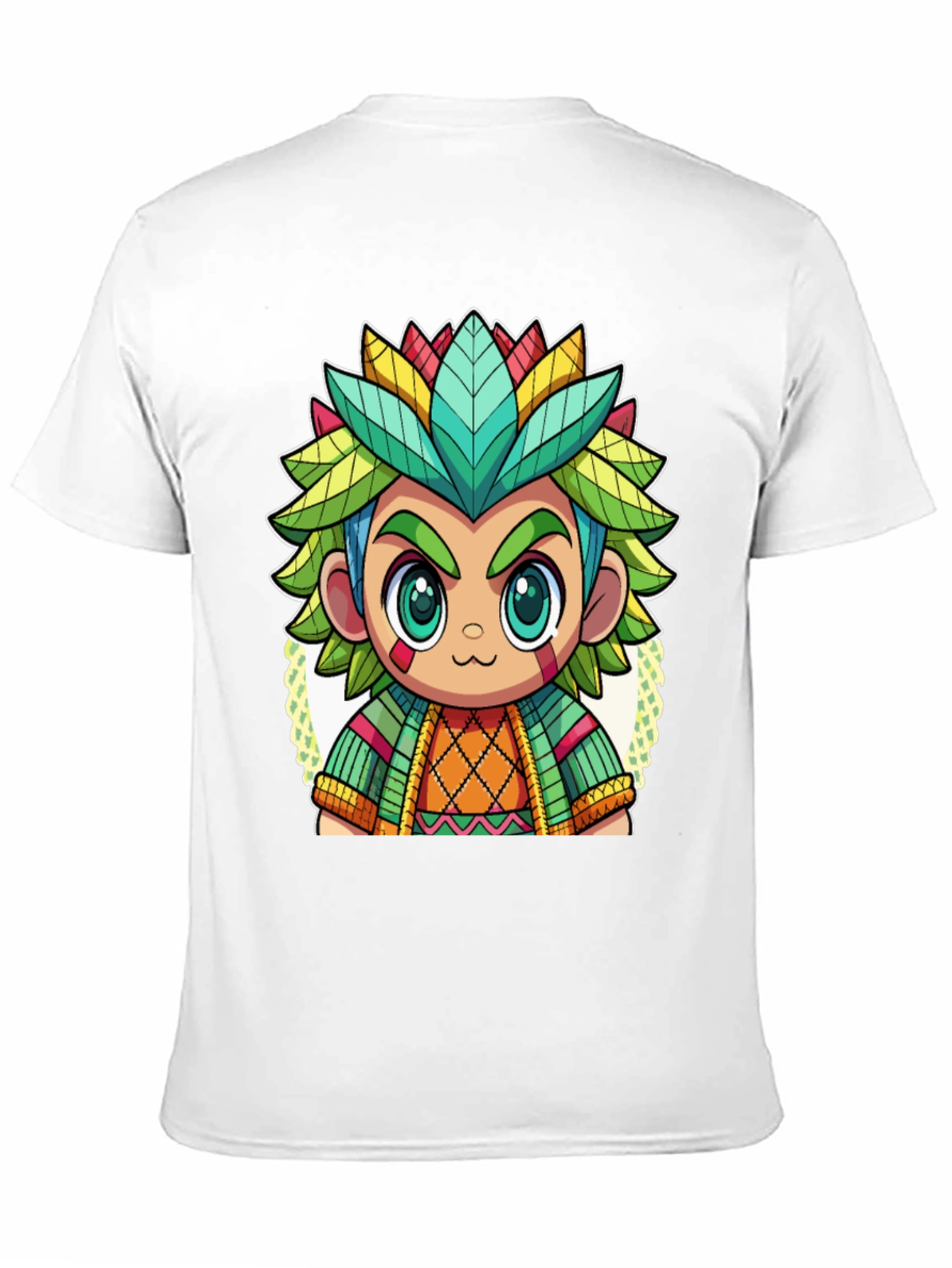 Cartoon Aztec Warrior Graphic Tee