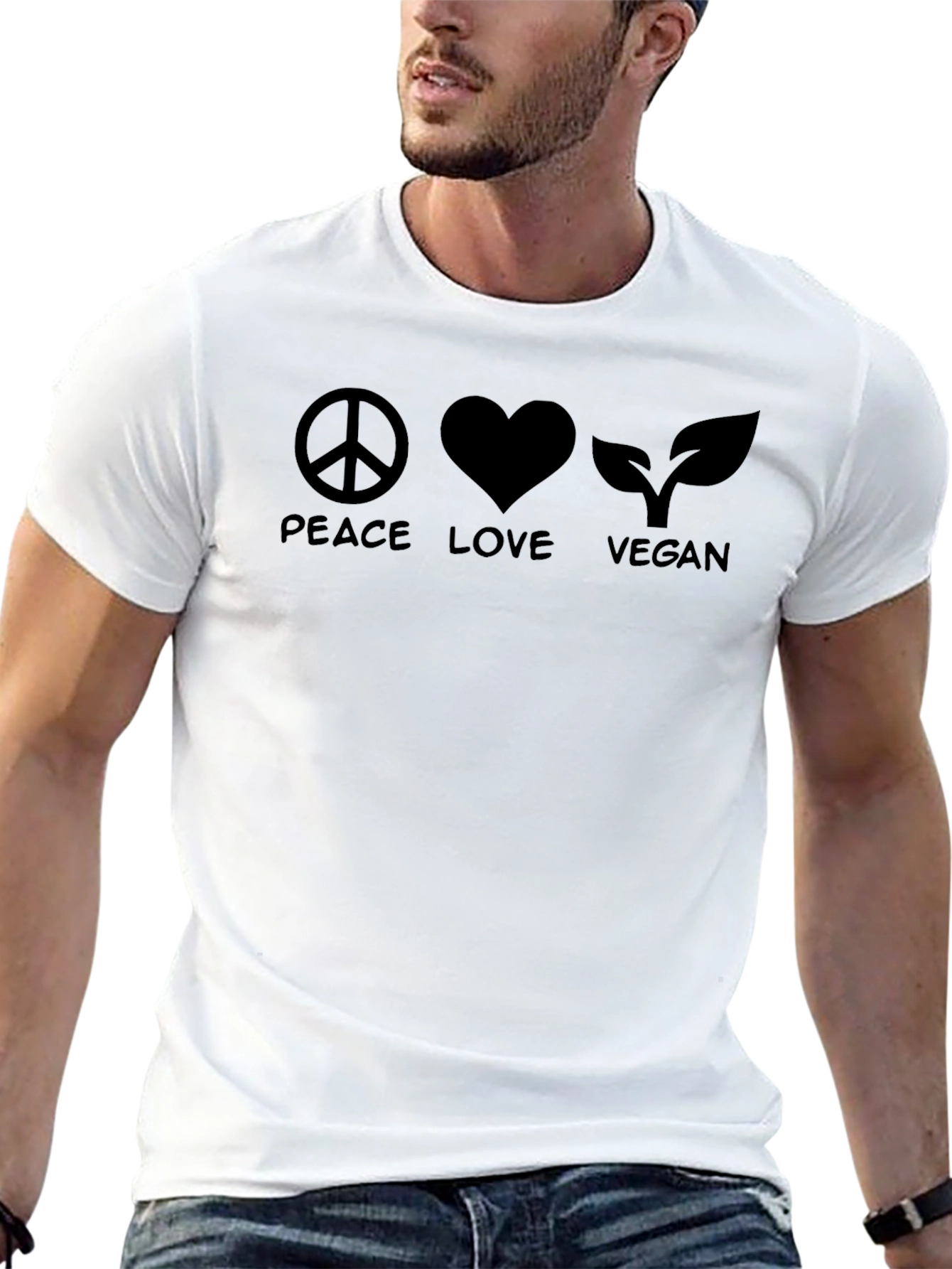 Peace Love Vegan Graphic T-Shirt