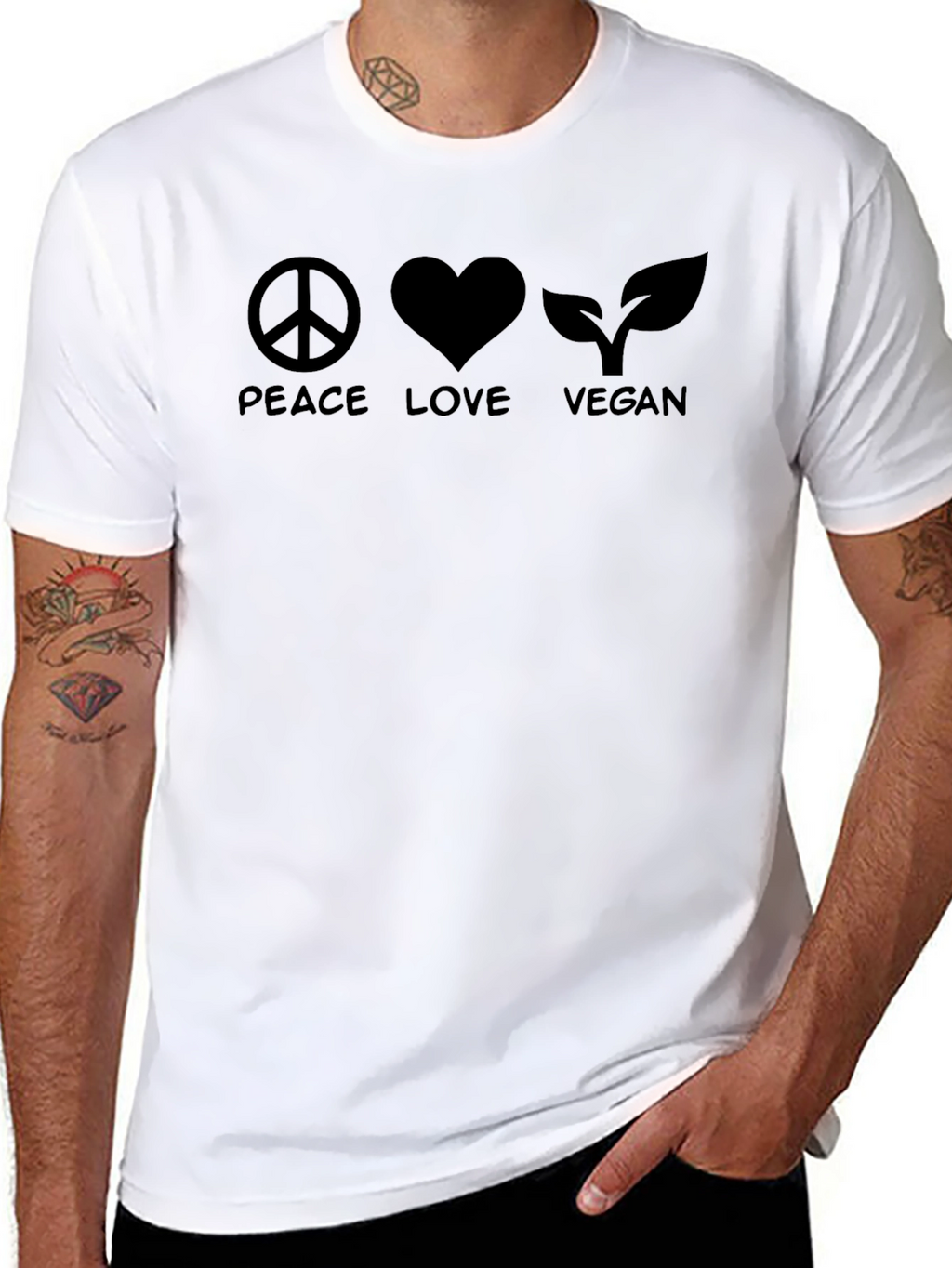 Peace Love Vegan Graphic T-Shirt