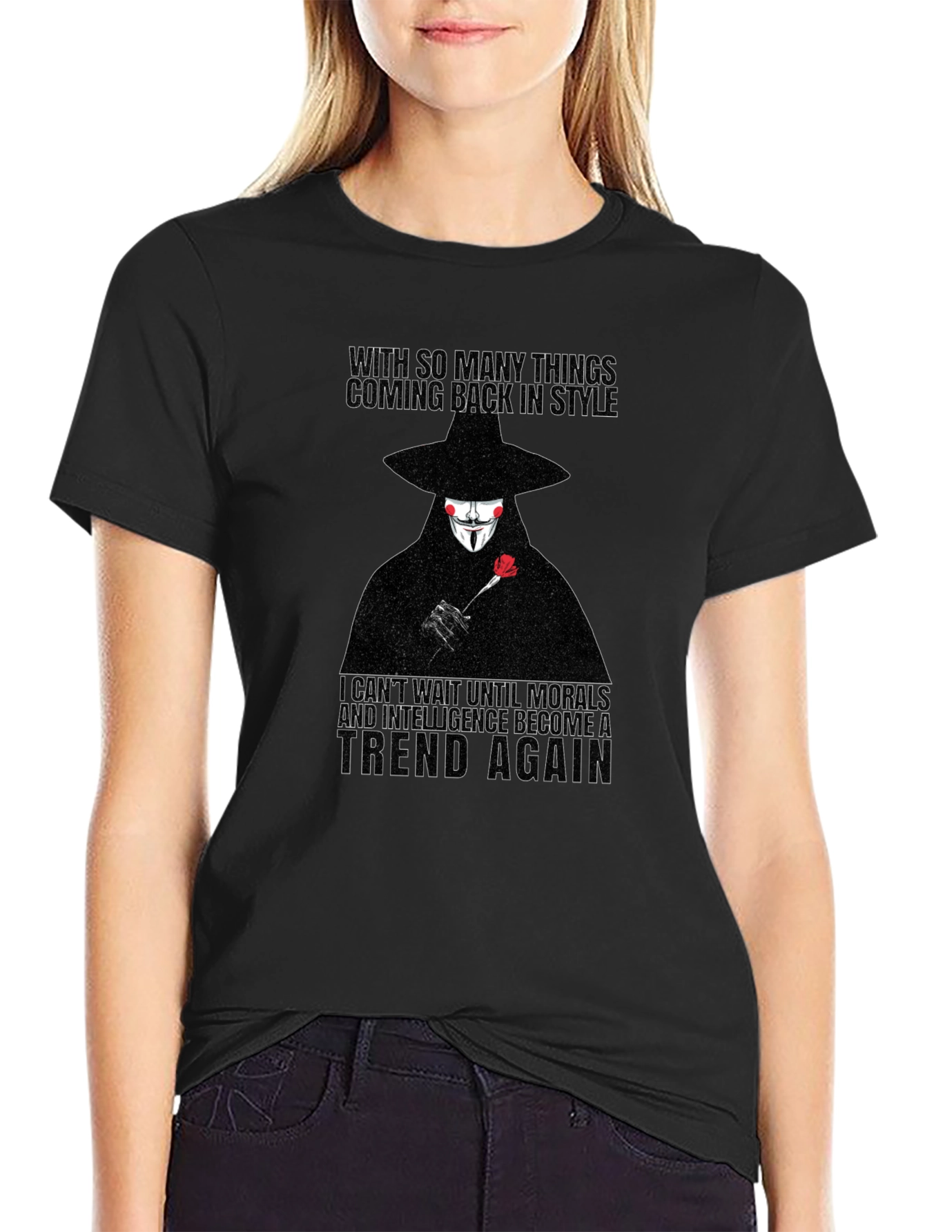 Morals & Intelligence T-Shirt - V for Vendetta Style