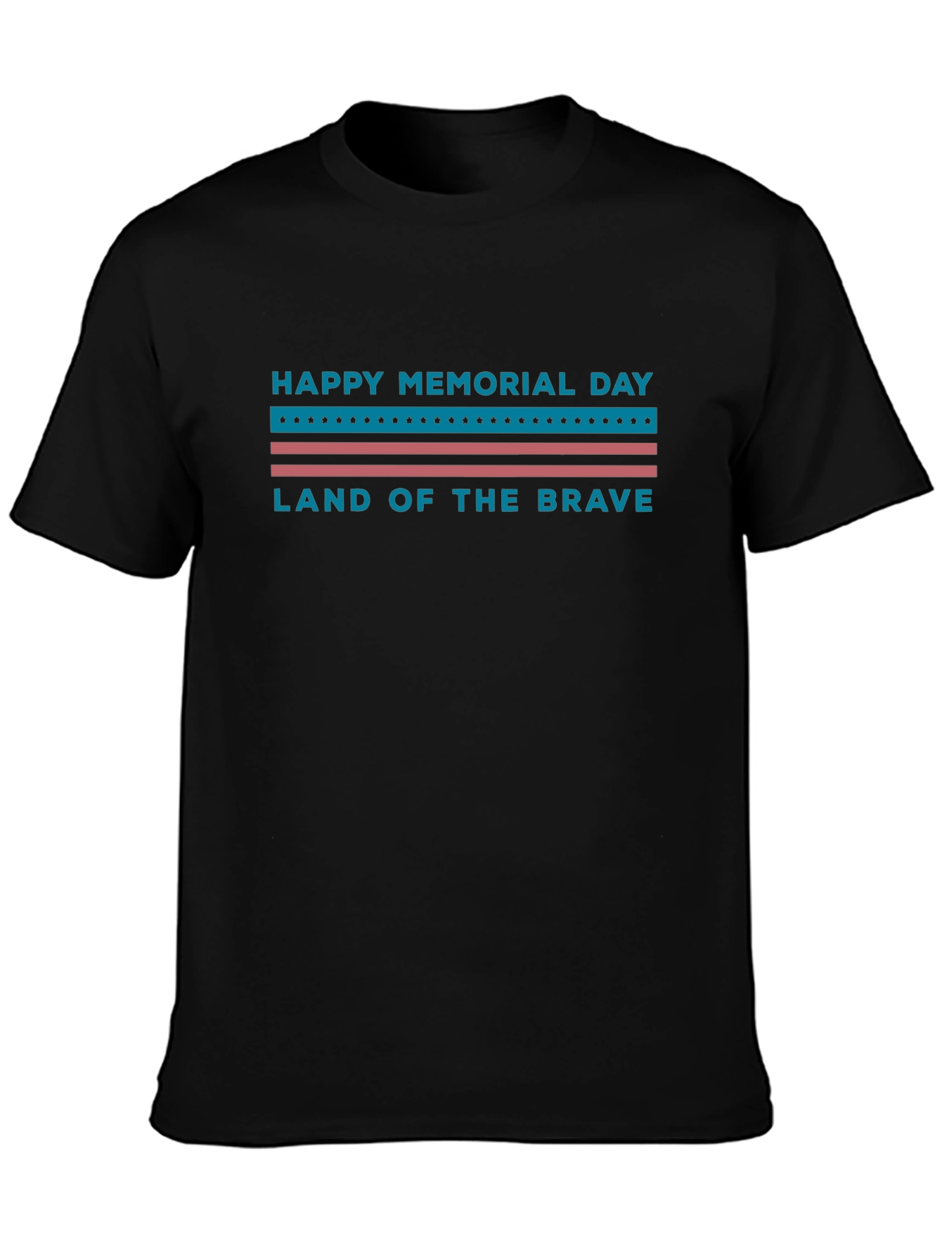 Memorial Day Black Tee - Land of the Brave Graphic Print