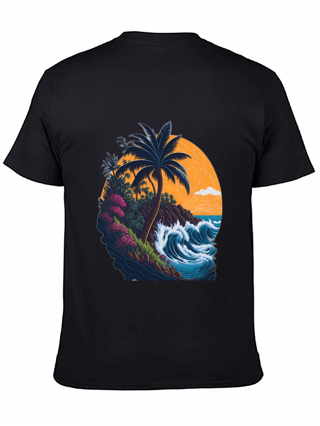 Island Wave Mens Black Graphic Tee