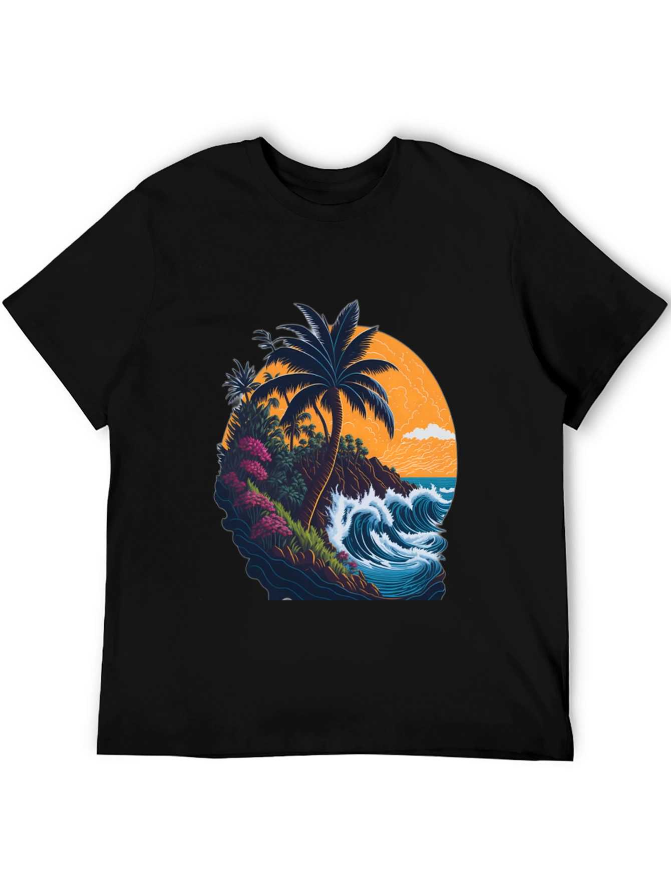Island Wave Mens Black Graphic Tee
