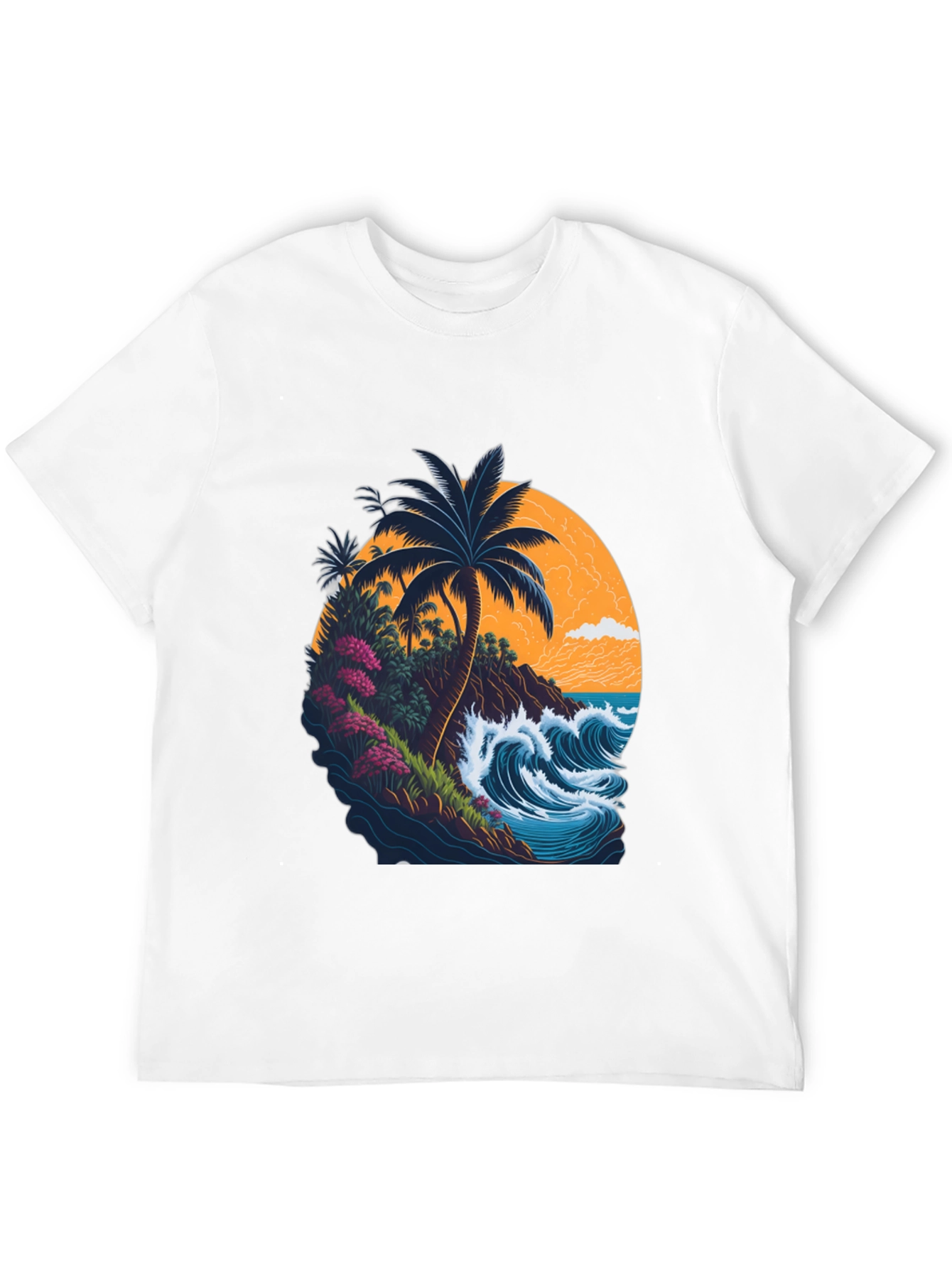 Island Wave Mens Black Graphic Tee