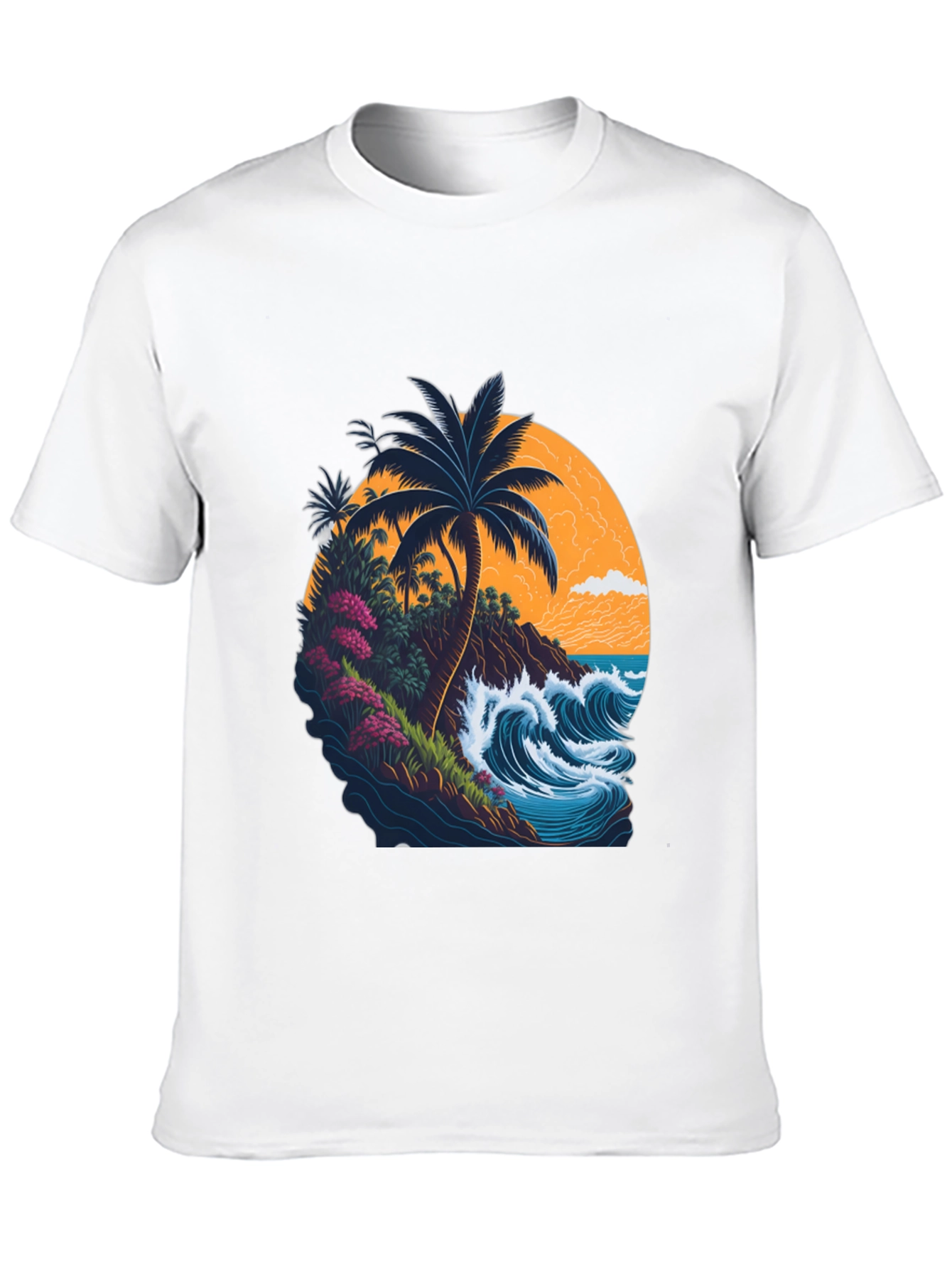 Island Wave Mens Black Graphic Tee