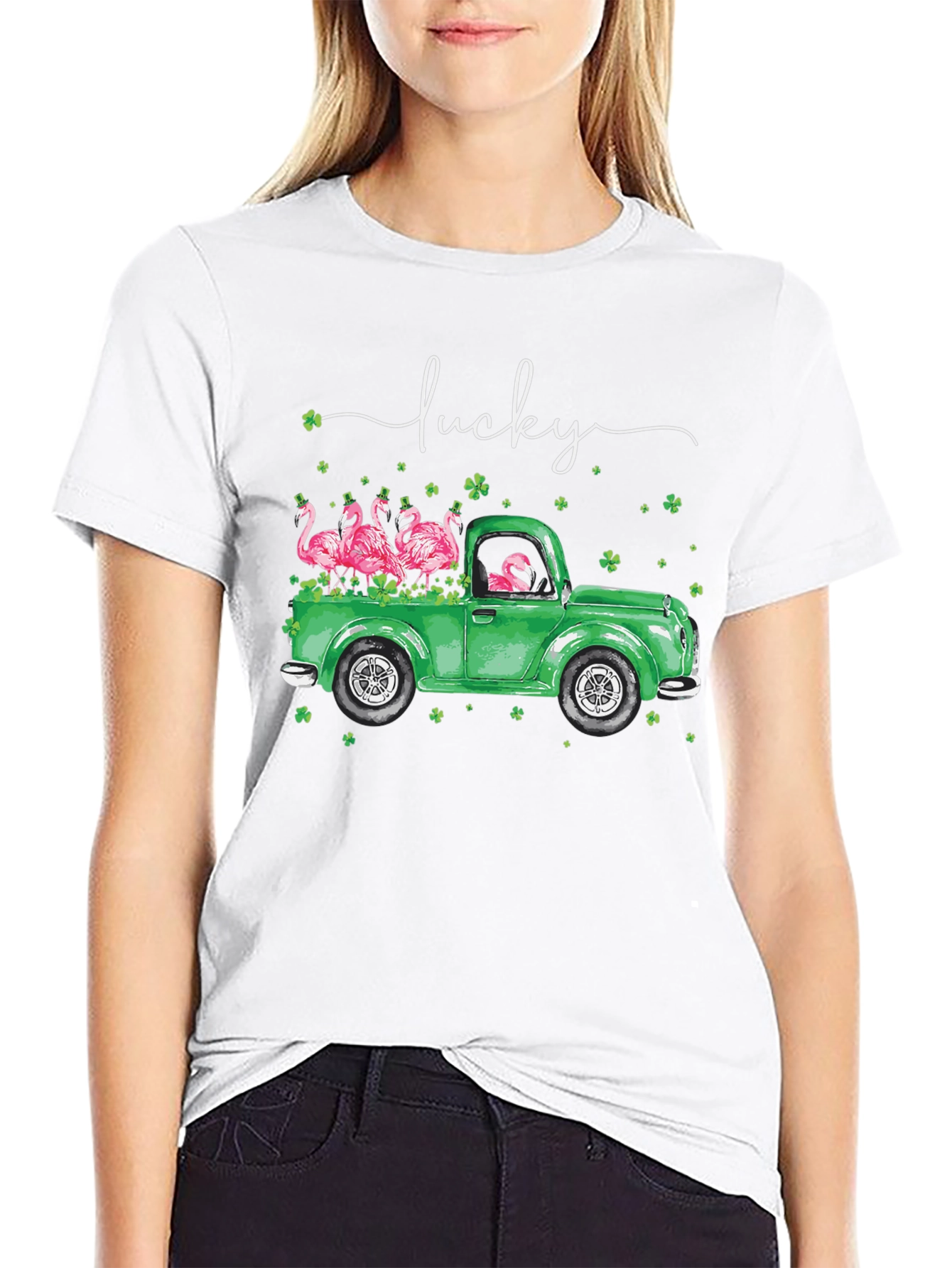 Lucky Flamingo Truck Graphic Tee