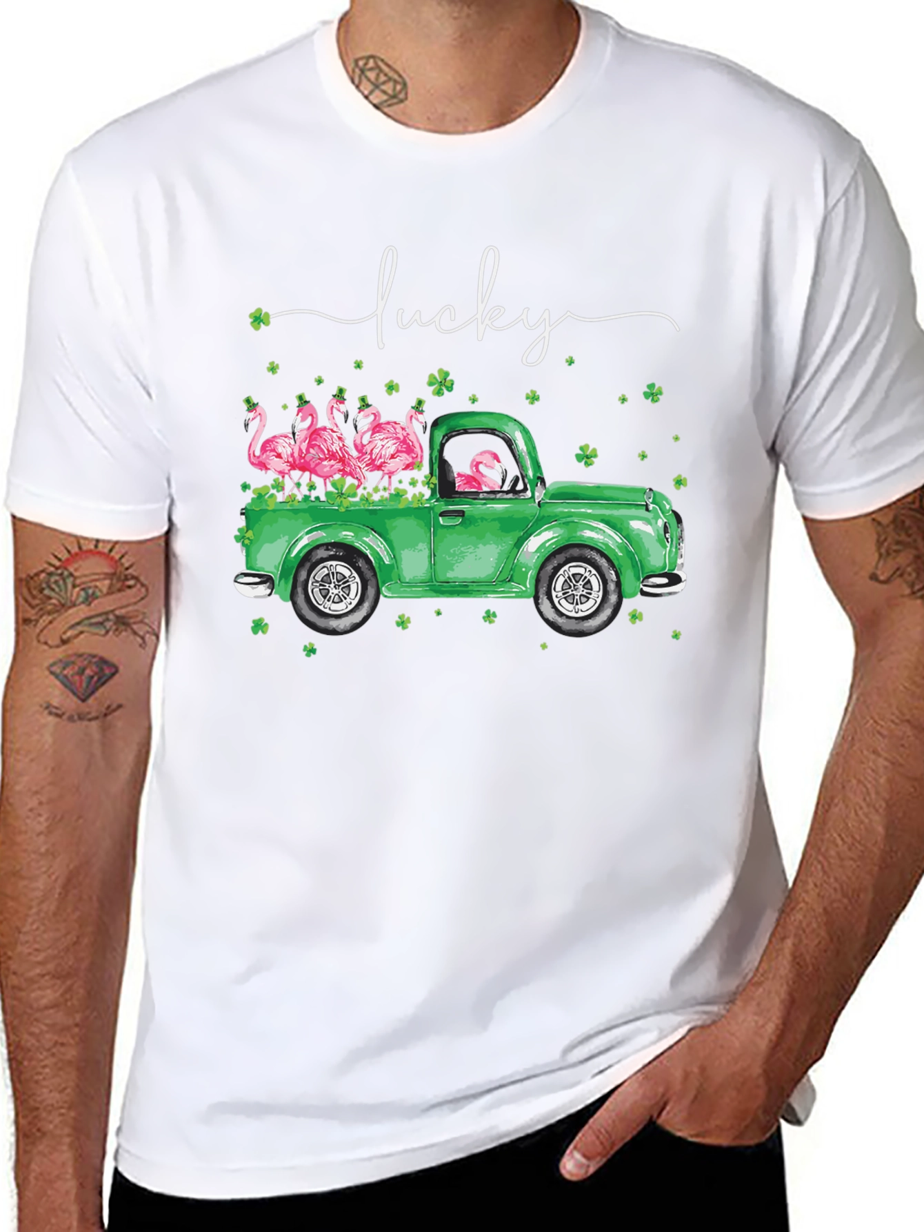 Lucky Flamingo Truck Graphic Tee