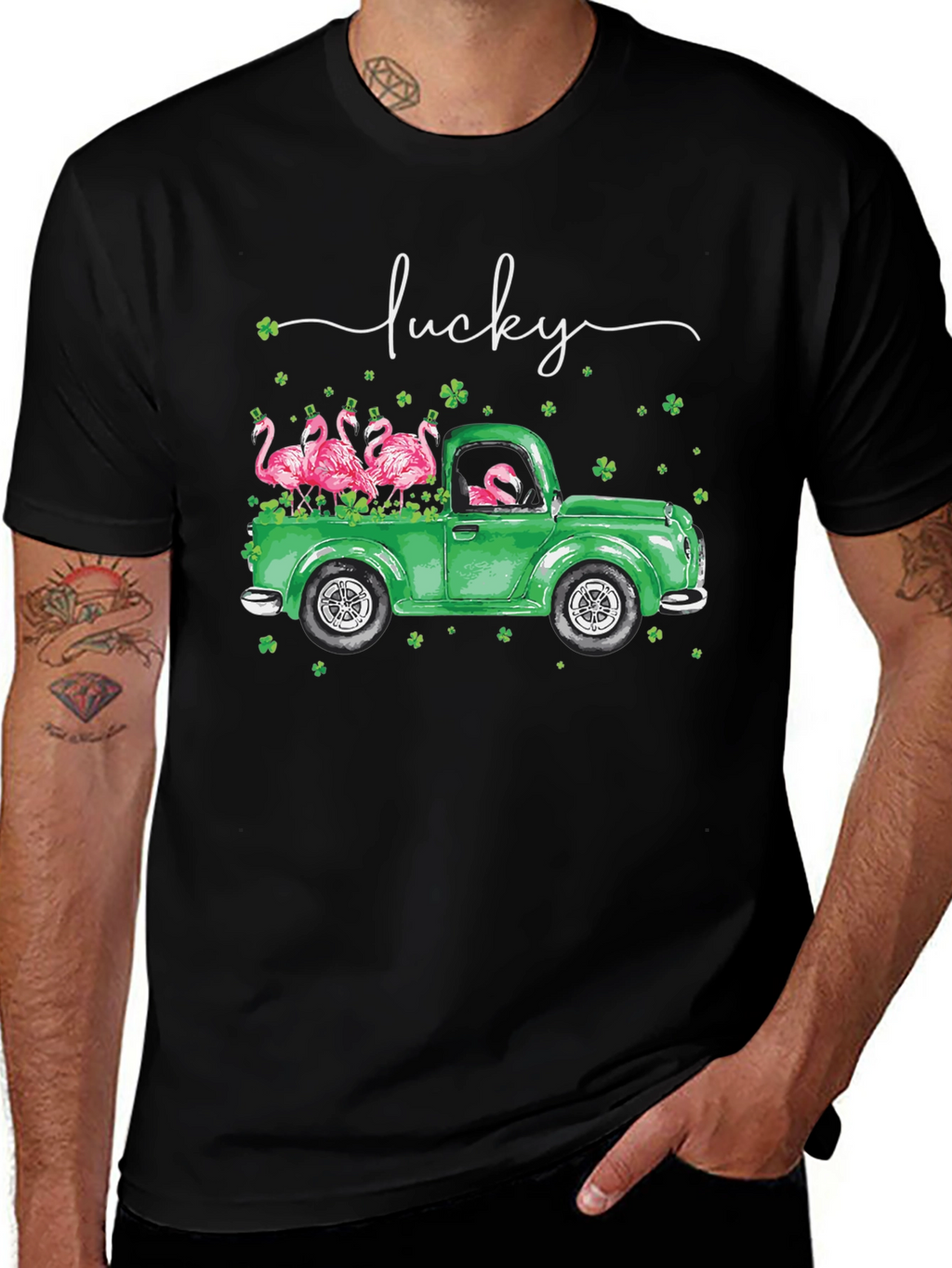 Lucky Flamingo Truck Graphic Tee