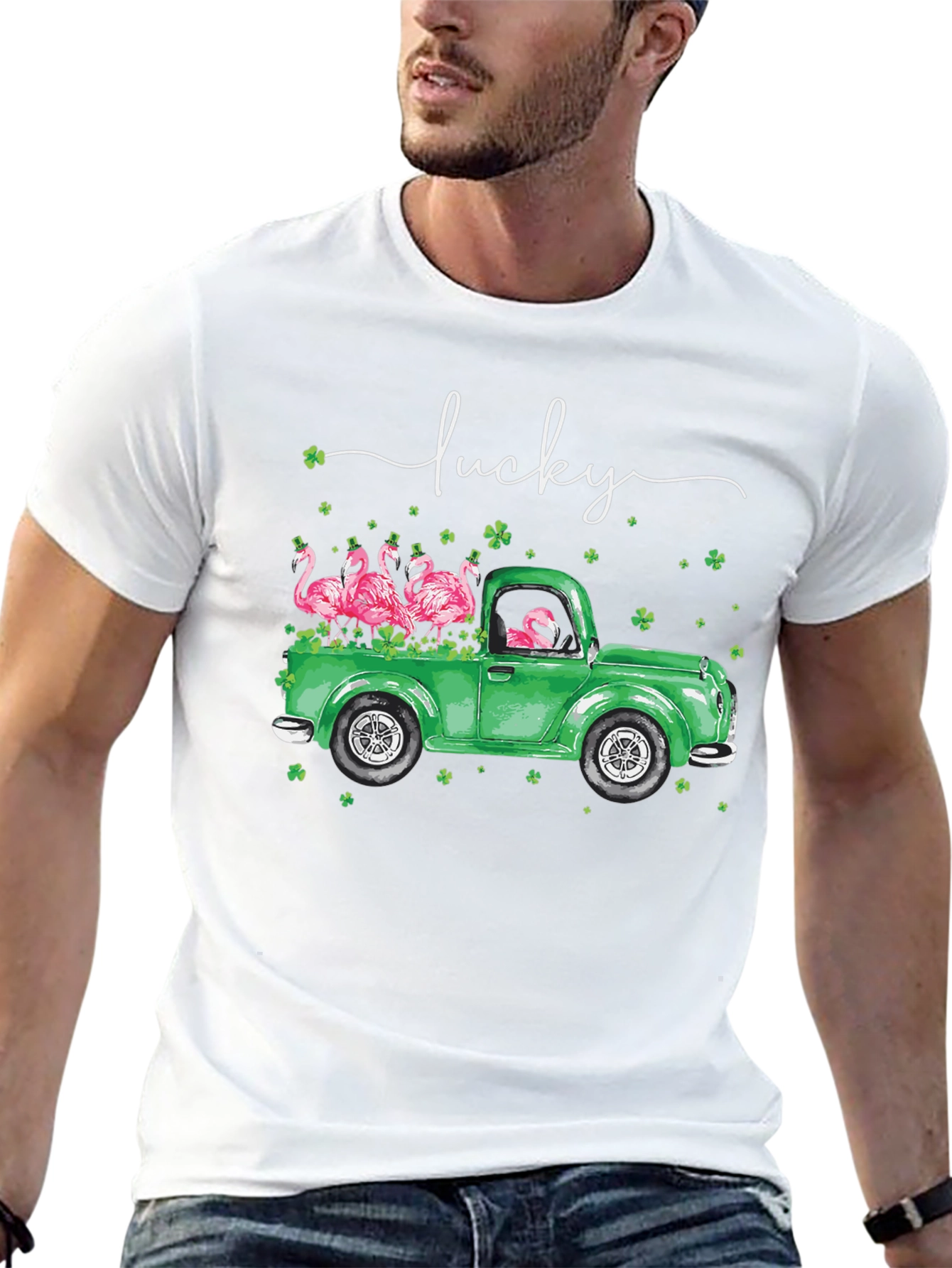Lucky Flamingo Truck Graphic Tee