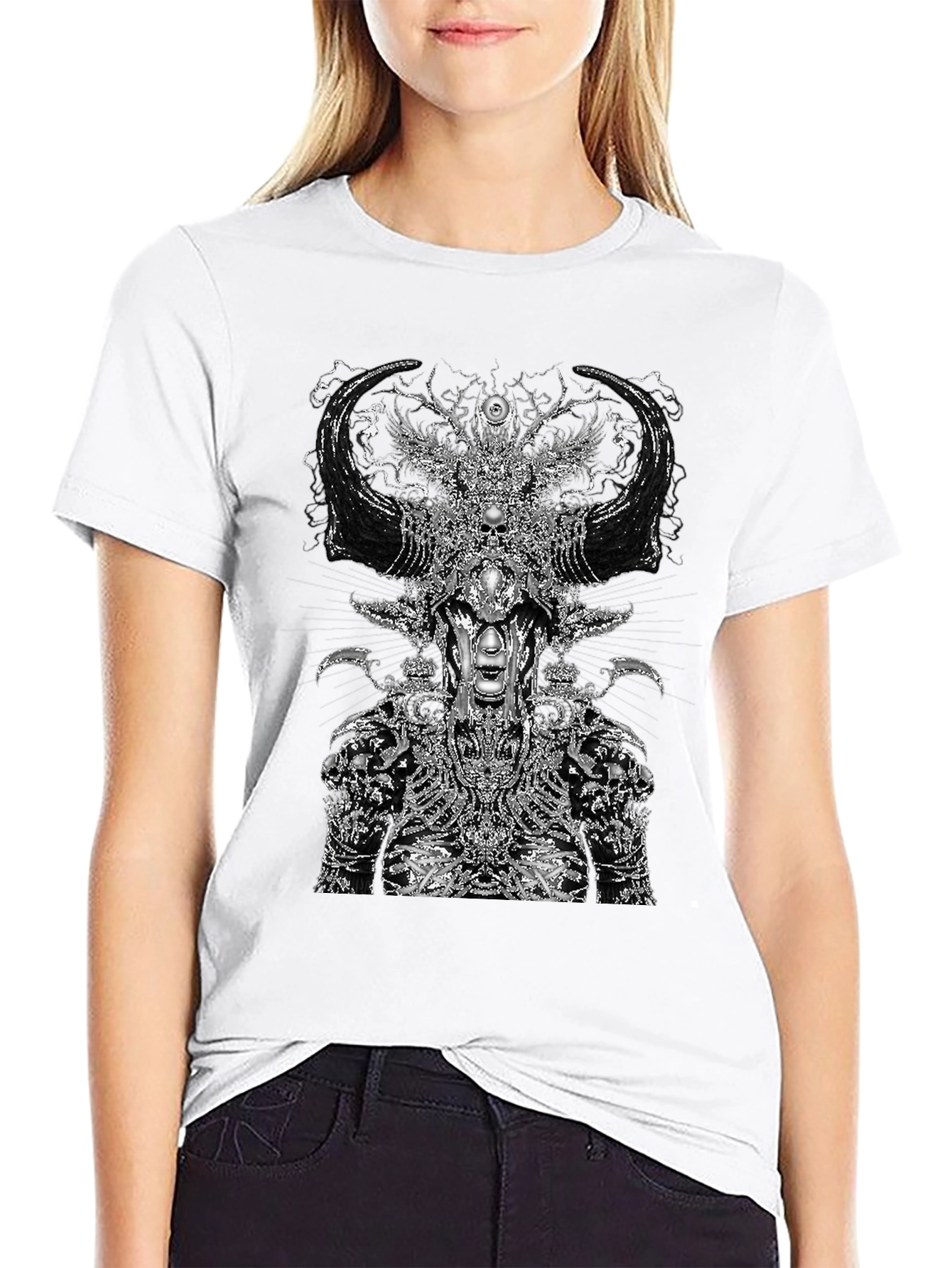 Dark Mystic Graphic Print Black T-Shirt