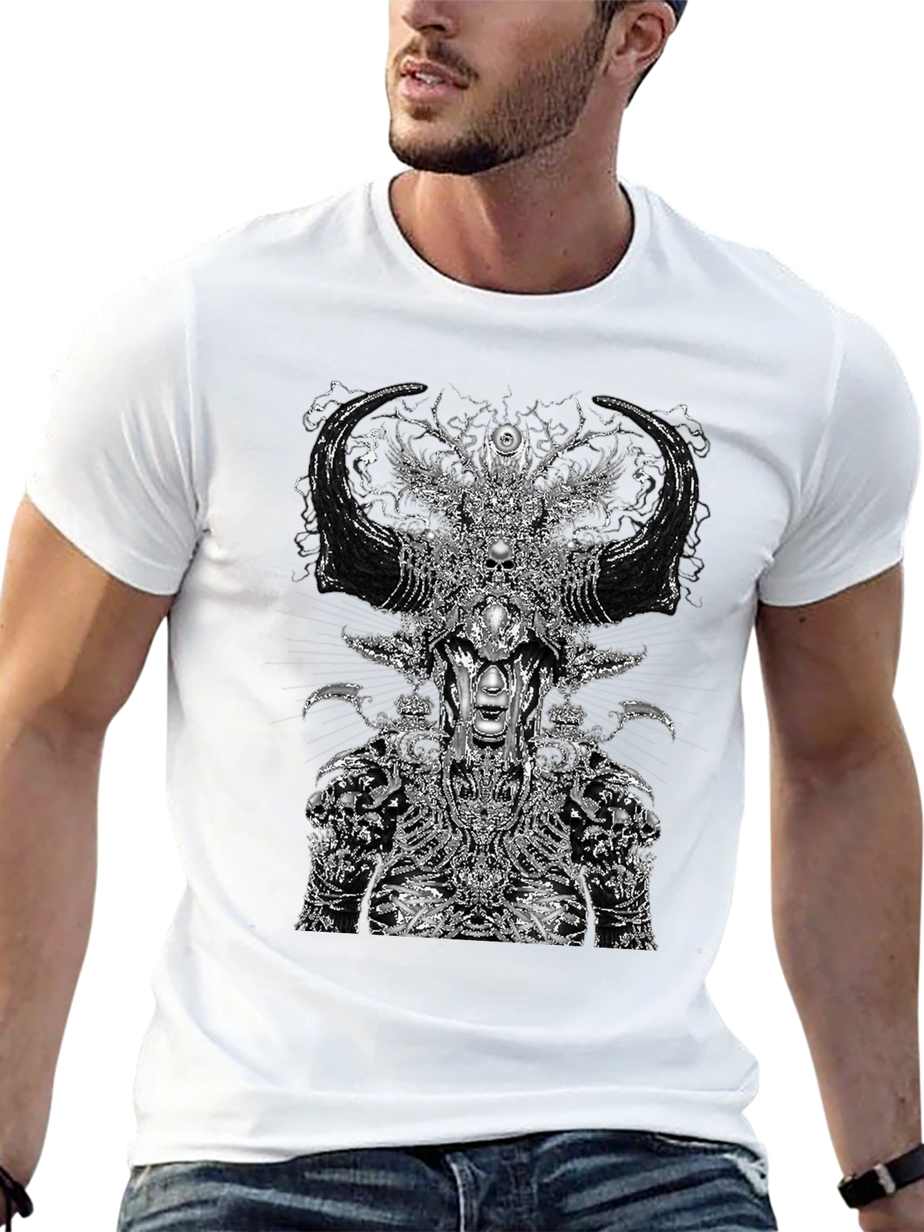 Dark Mystic Graphic Print Black T-Shirt