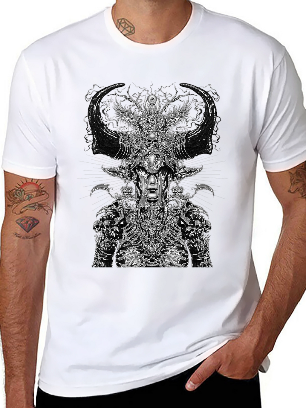 Dark Mystic Graphic Print Black T-Shirt