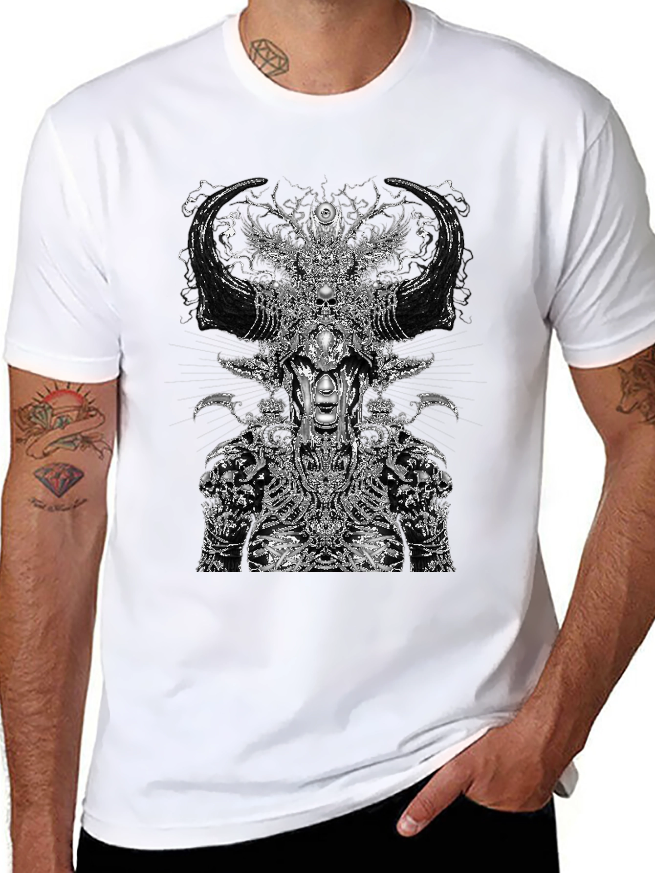 Dark Mystic Graphic Print Black T-Shirt
