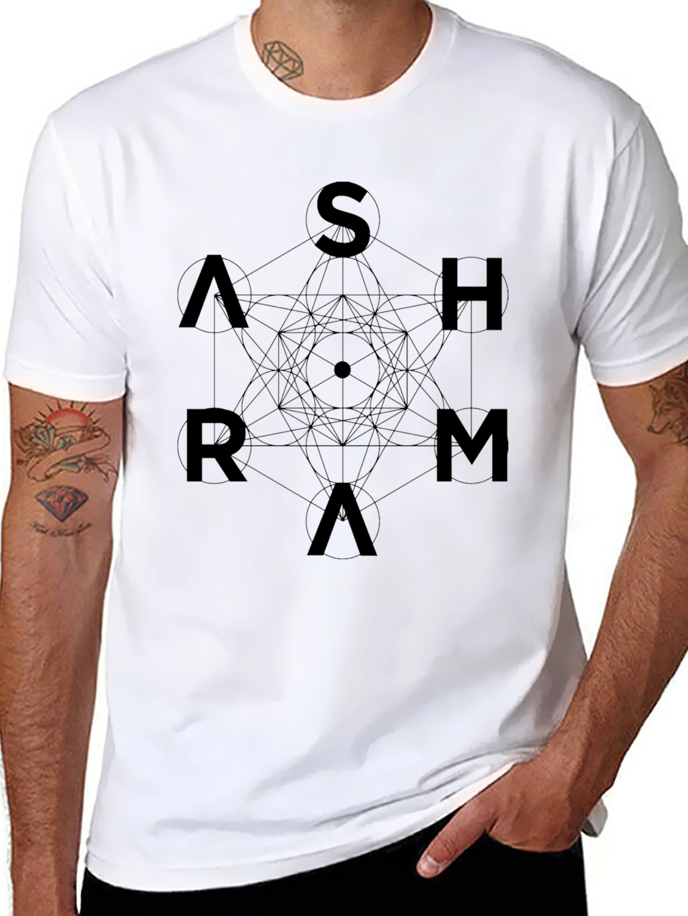 Geometric Ashram Black T-Shirt