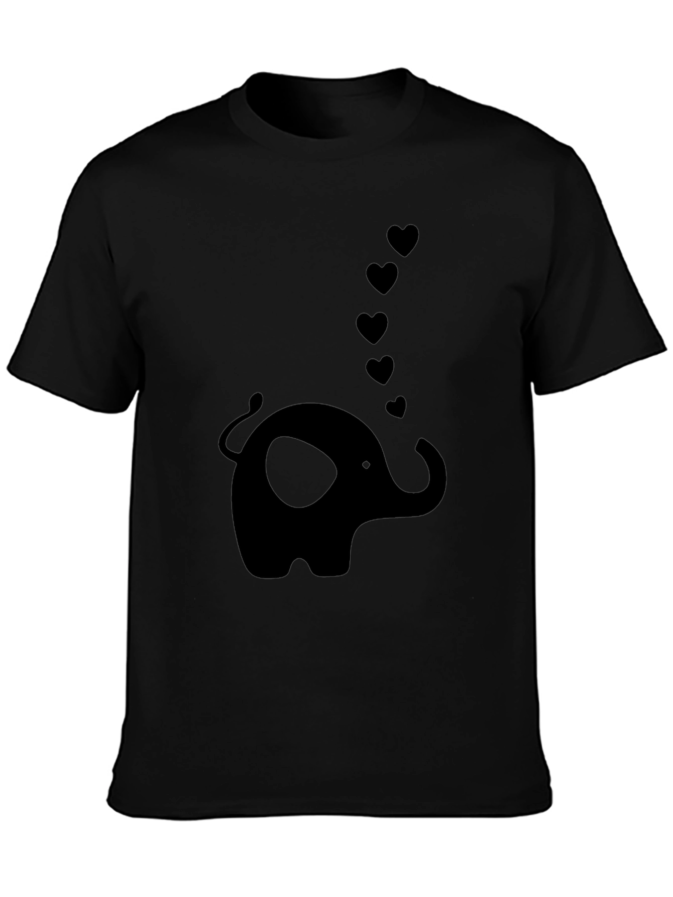 Elephant Love Tee - Classic Black Graphic T-Shirt