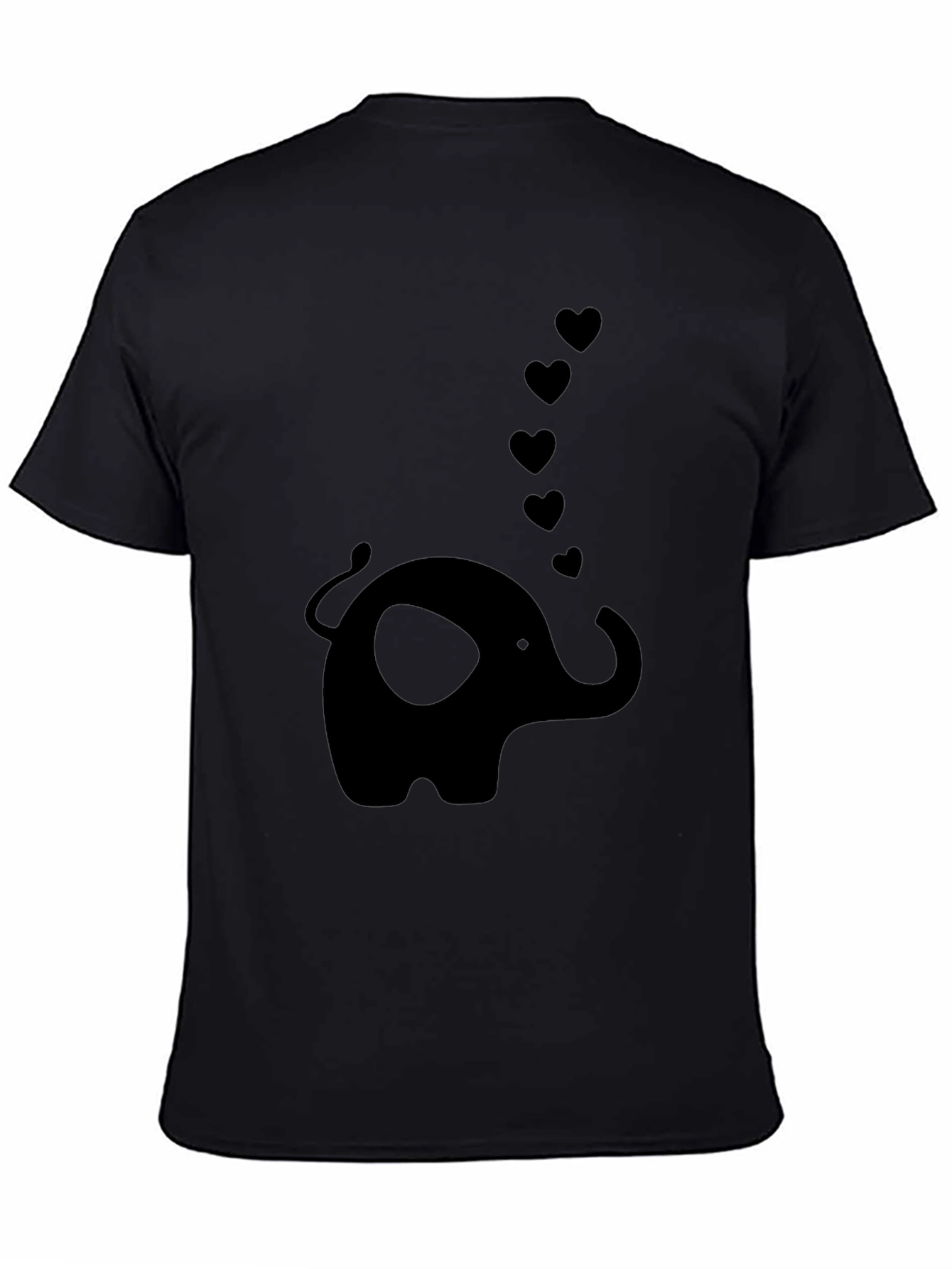 Elephant Love Tee - Classic Black Graphic T-Shirt