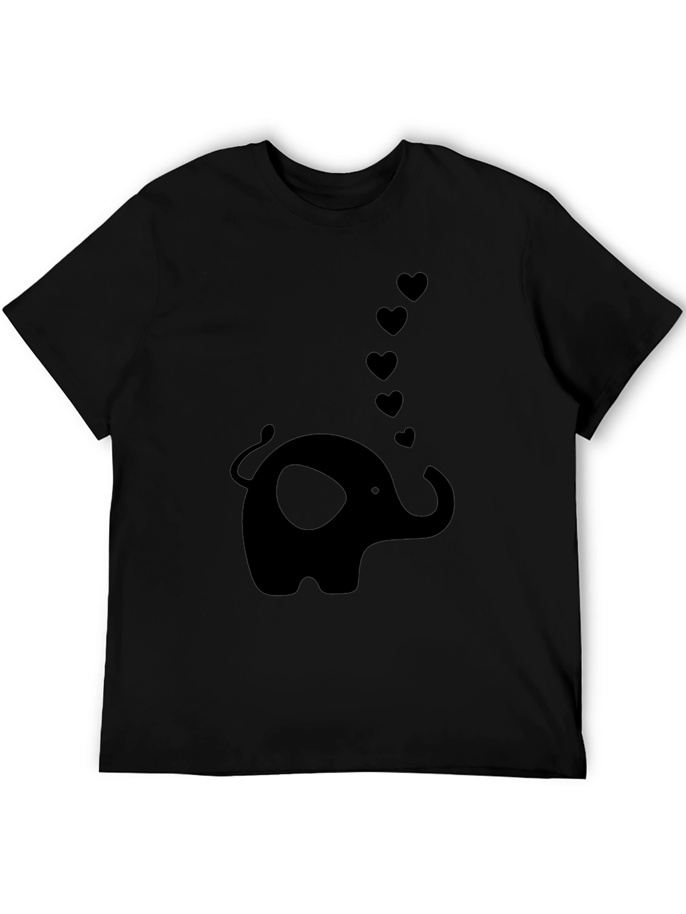 Elephant Love Tee - Classic Black Graphic T-Shirt