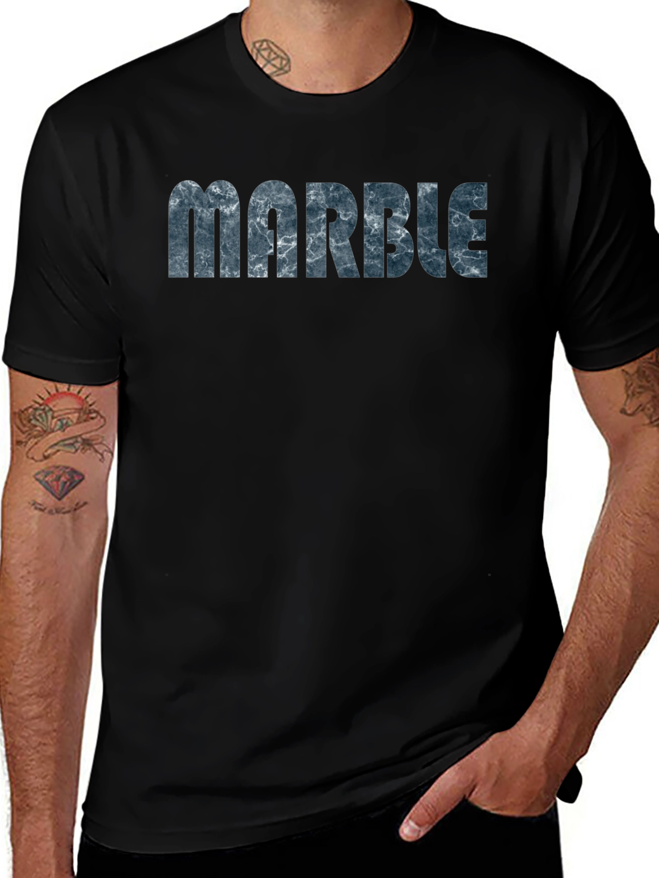 Marble Print T-Shirt - Unique Graphic Tee